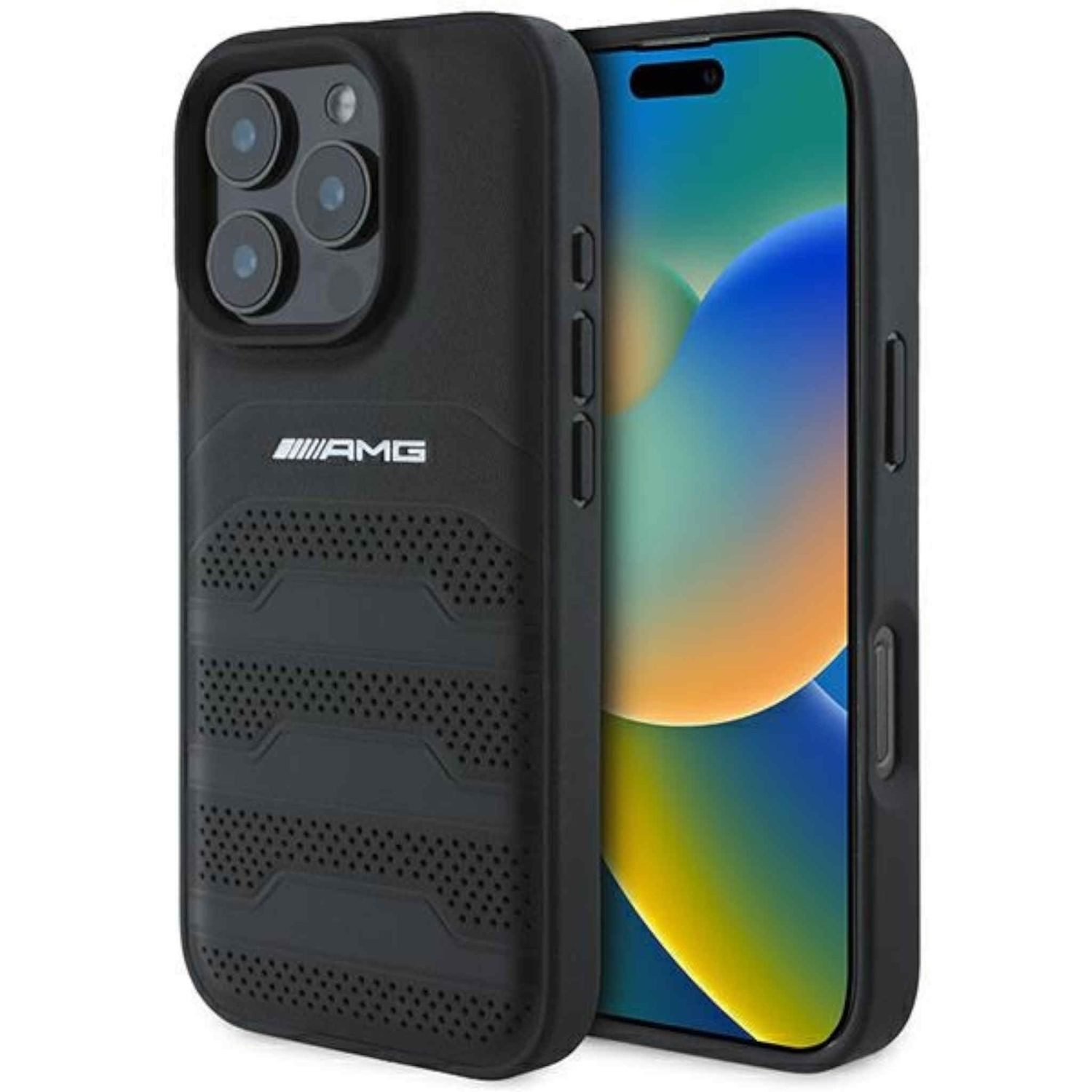 Mercedes Smartphone-Hülle AMG für Apple iPhone 16 Pro Max Hardcase Debossed Lines Black