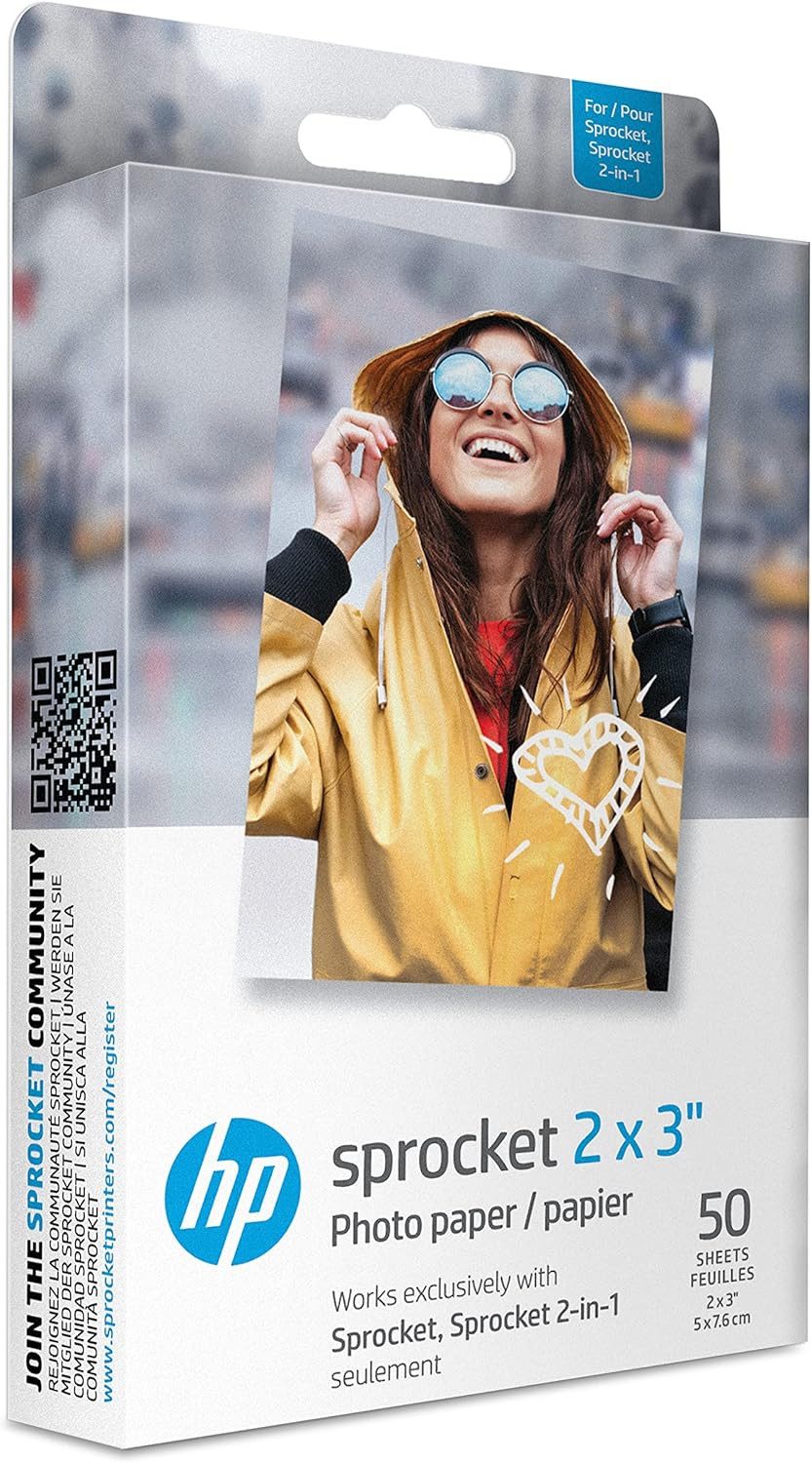 Tomik Toys Fotopapier HP 2x3 "Premium Zink Fotopapier (50 Blatt), kompatibel mit HP Sprocket
