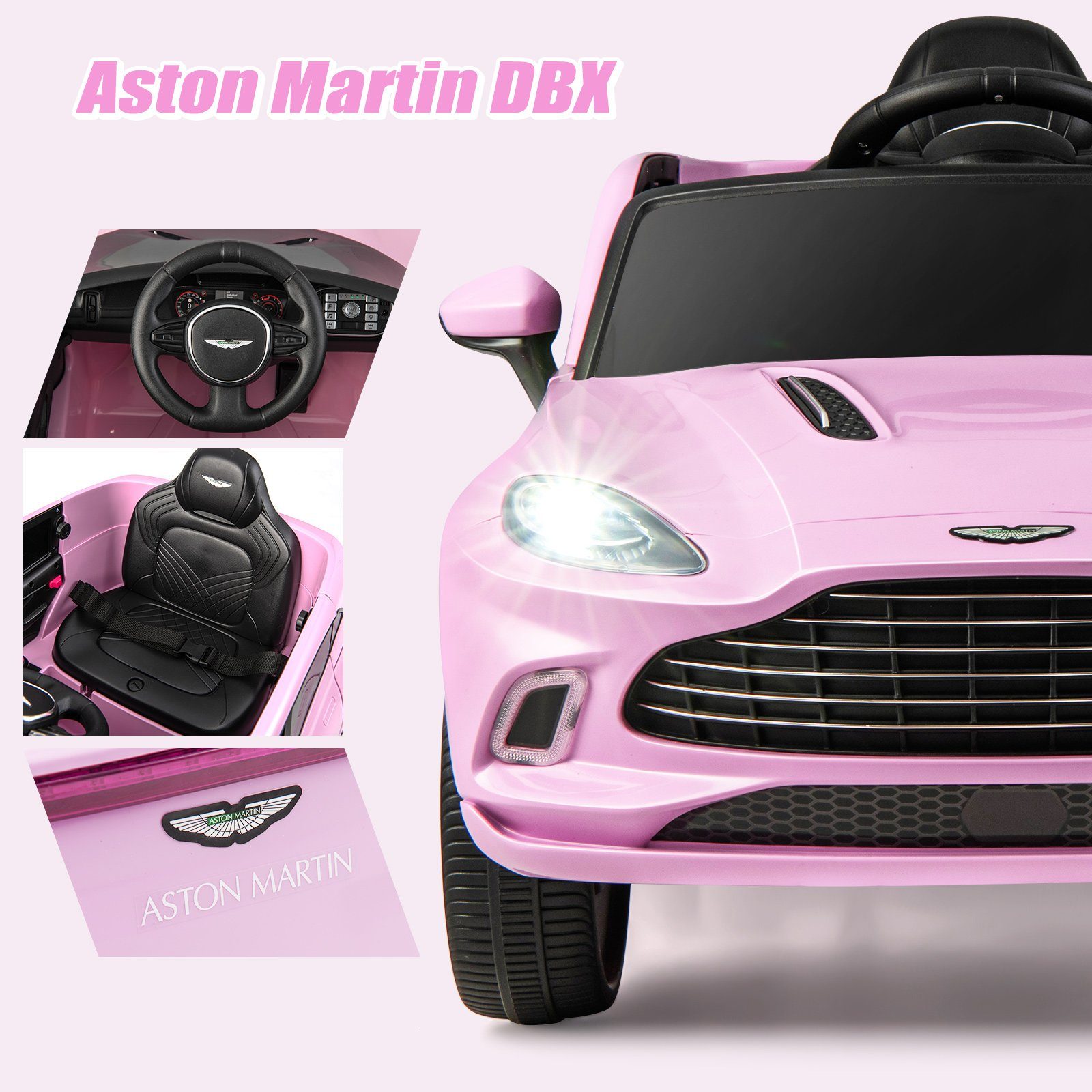 COSTWAY Elektro-Kinderauto Aston Martin, Elektroauto, mit USB, Fernbedienung, Musik