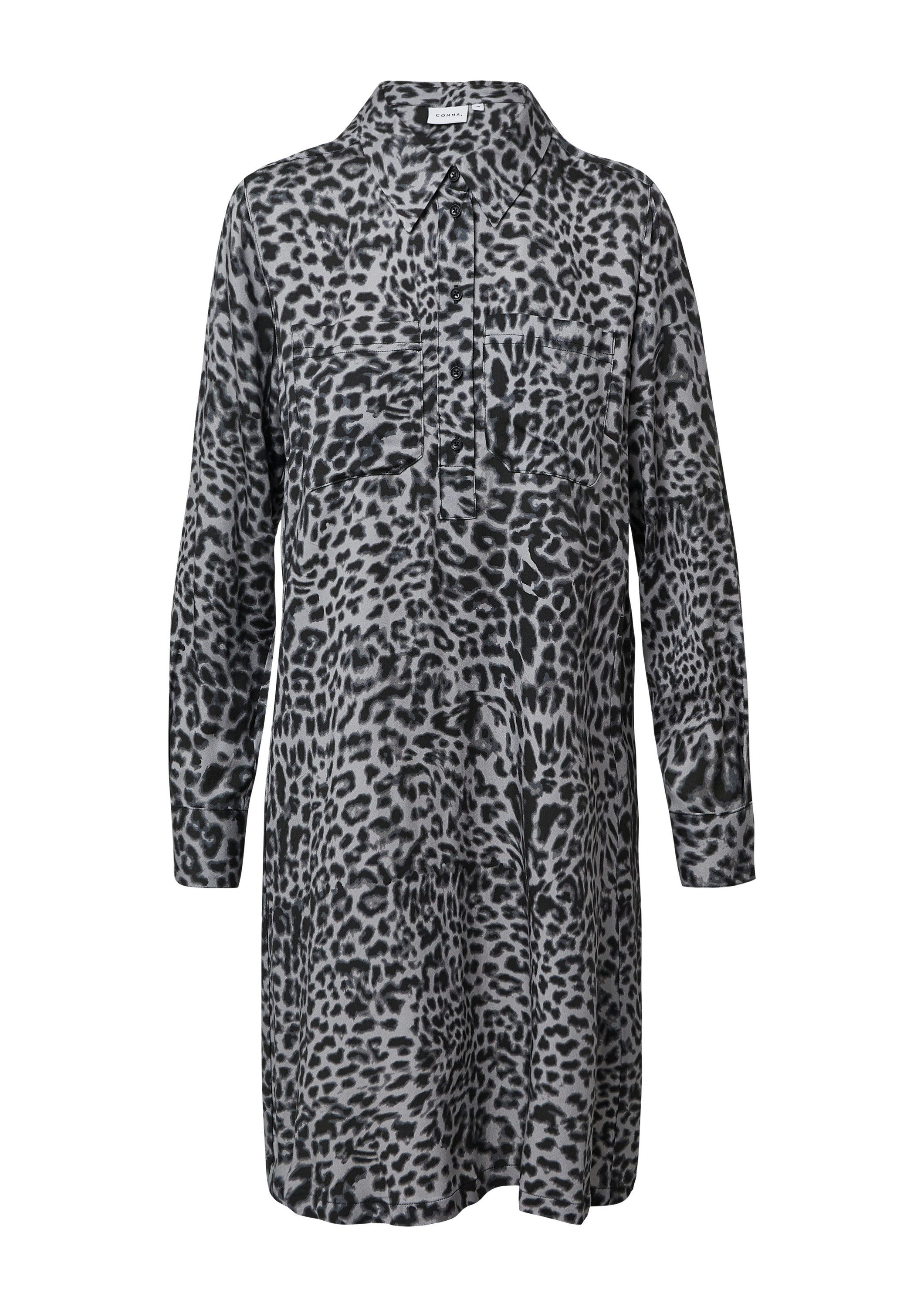 comma Minikleid Kleid Hemdblusenkleid aus Viskose günstig online kaufen