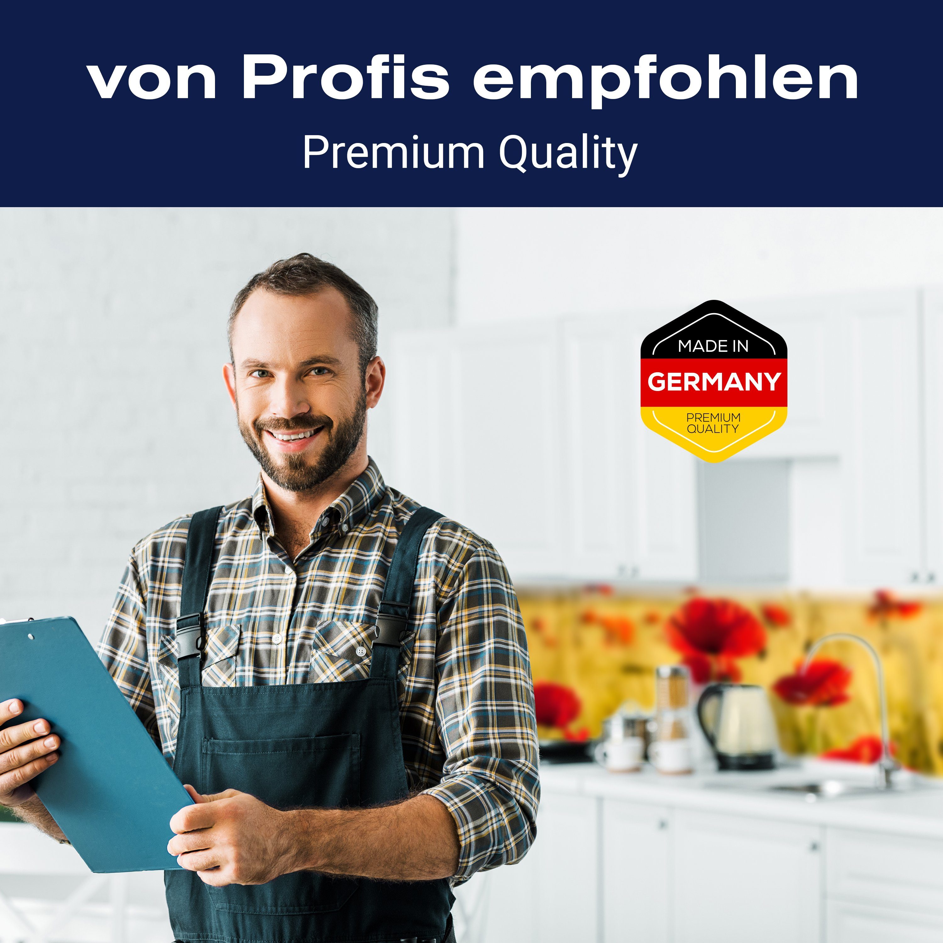 (1-tlg), Hartschaum Premium in mit Kornfeld Größen Mohnblumen, wandmotiv24 Nischenrückwand versch. Küchenrückwand