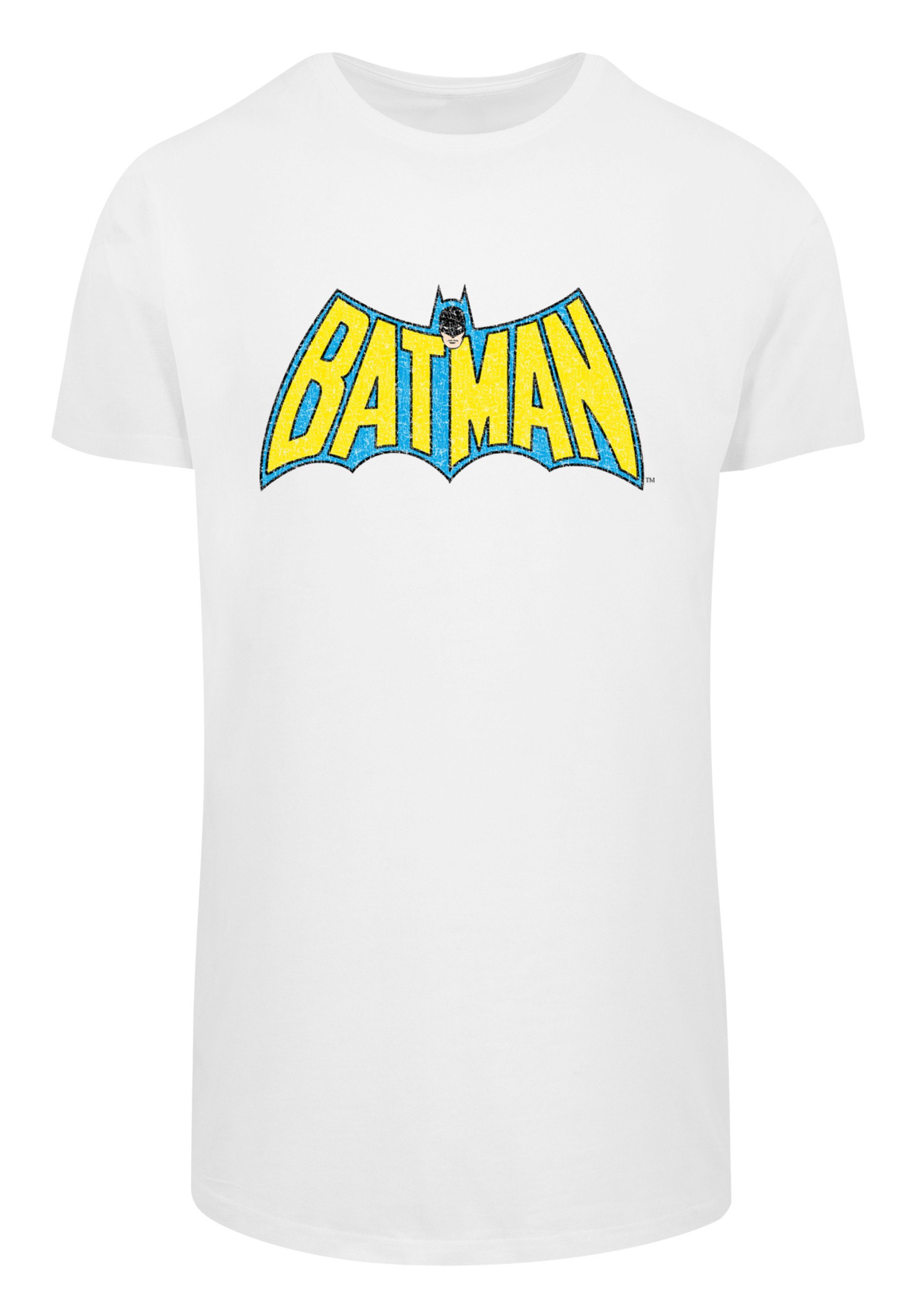 F4NT4STIC Batman T-Shirt Superhelden Logo Print Crackle weiß DC Comics