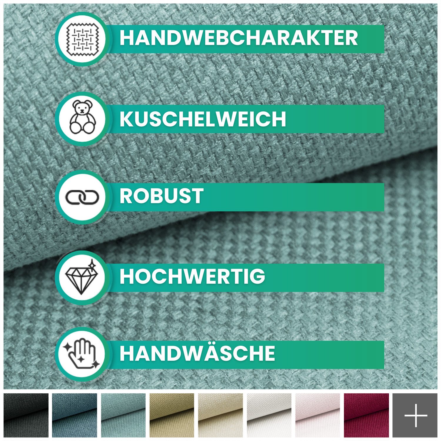 novely® Stoff GRANA Melierter Webstoff - Leicht Grob Gewebter Möbelstoff, Strapazierfähig, Hochwertig, Meterware, 1lfm