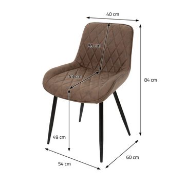 ML-DESIGN Stuhl Esszimmerstühle Set mit Rücken und Armlehnen Polster Küchenstühle (8 St), 8x Küchenstühle Braun 54x60x84cm aus PU-Leder mit Metallbeine