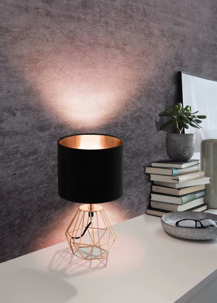 EGLO Tischleuchte CARLTON 2 Tischlampe, schwarz-kupfer, günstig online kaufen