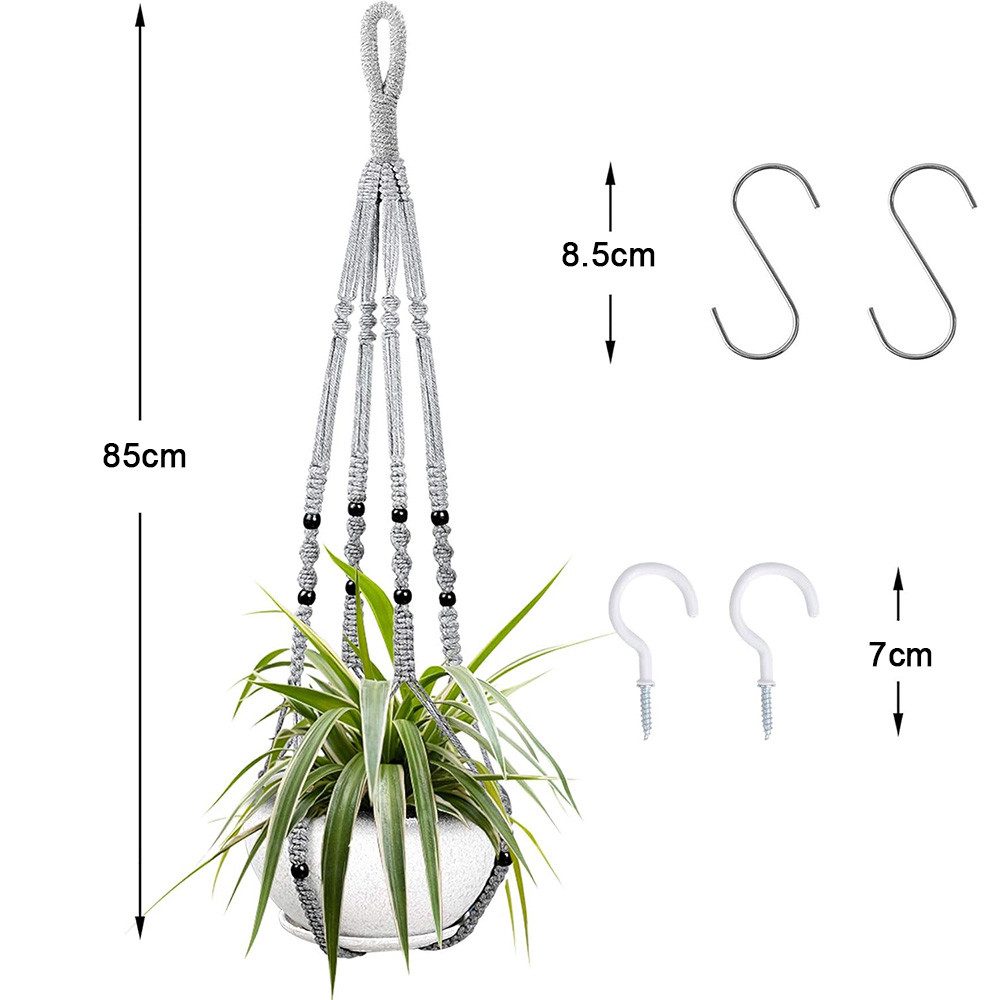 TUWENA Blumenampel 2-teiliges Pflanzenregal mit 4 Haken, gewebter Blumenampel