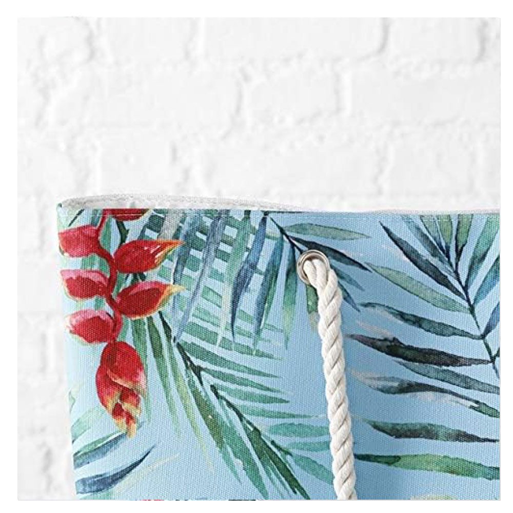 BOLTZE Strandtasche Strandtasche Strandtasche Badetasche mit Papagei und Palmenblatt 52cm