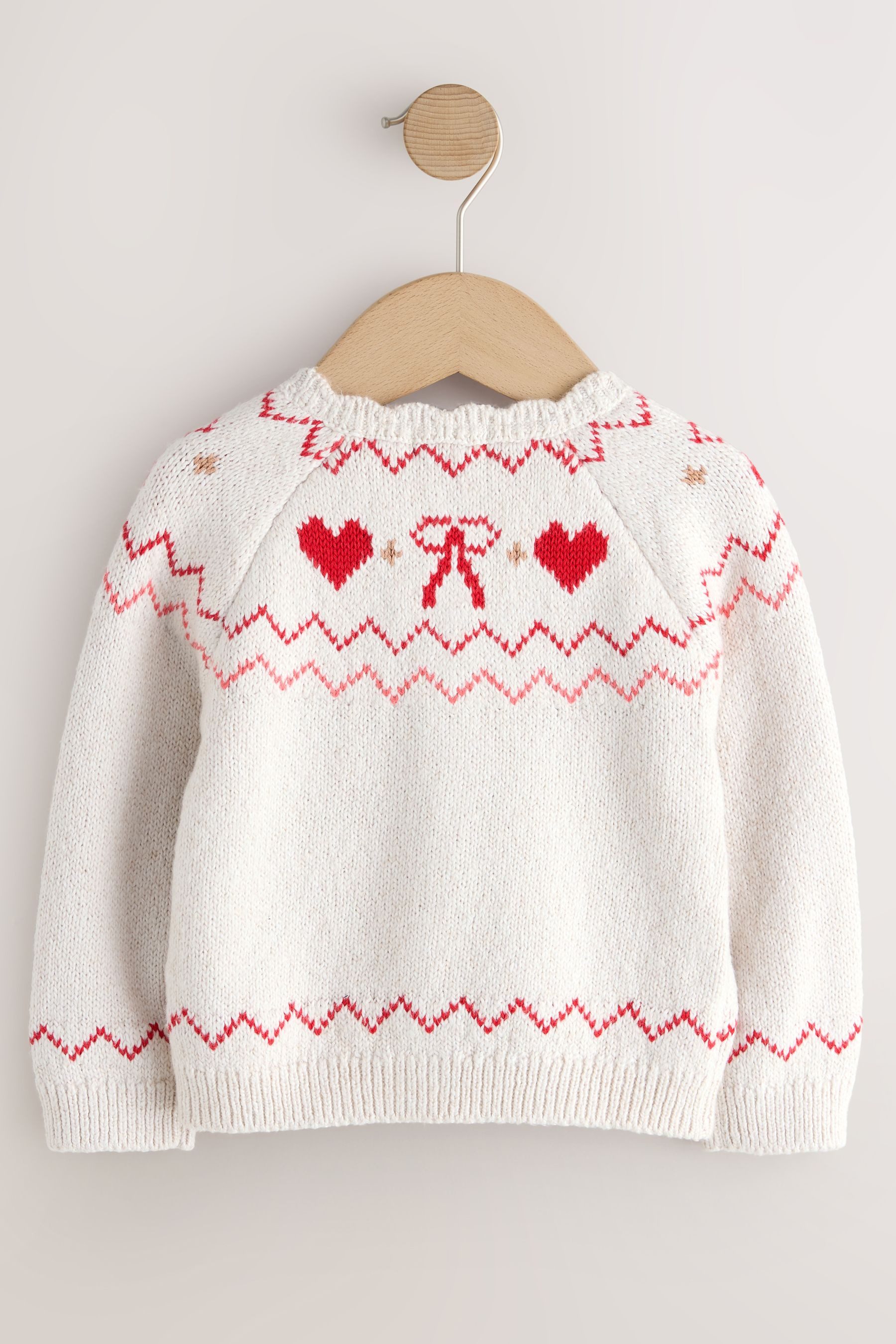 Next Strickjacke Strickjacke mit Passe, Herz (1-tlg)