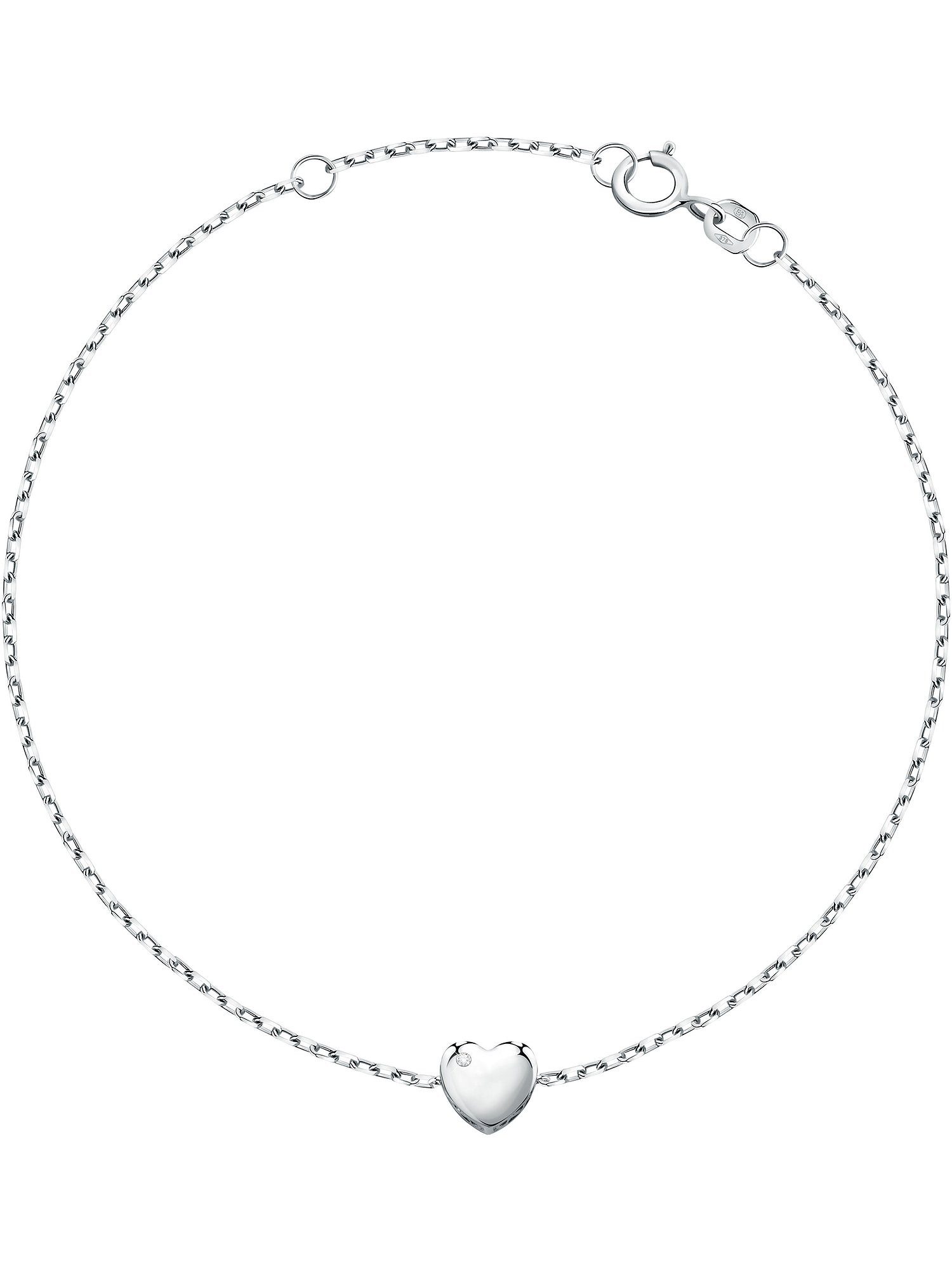 CHRIST Armband CHRIST Damen-Armband 375er Weißgold 1 Diamant Herz