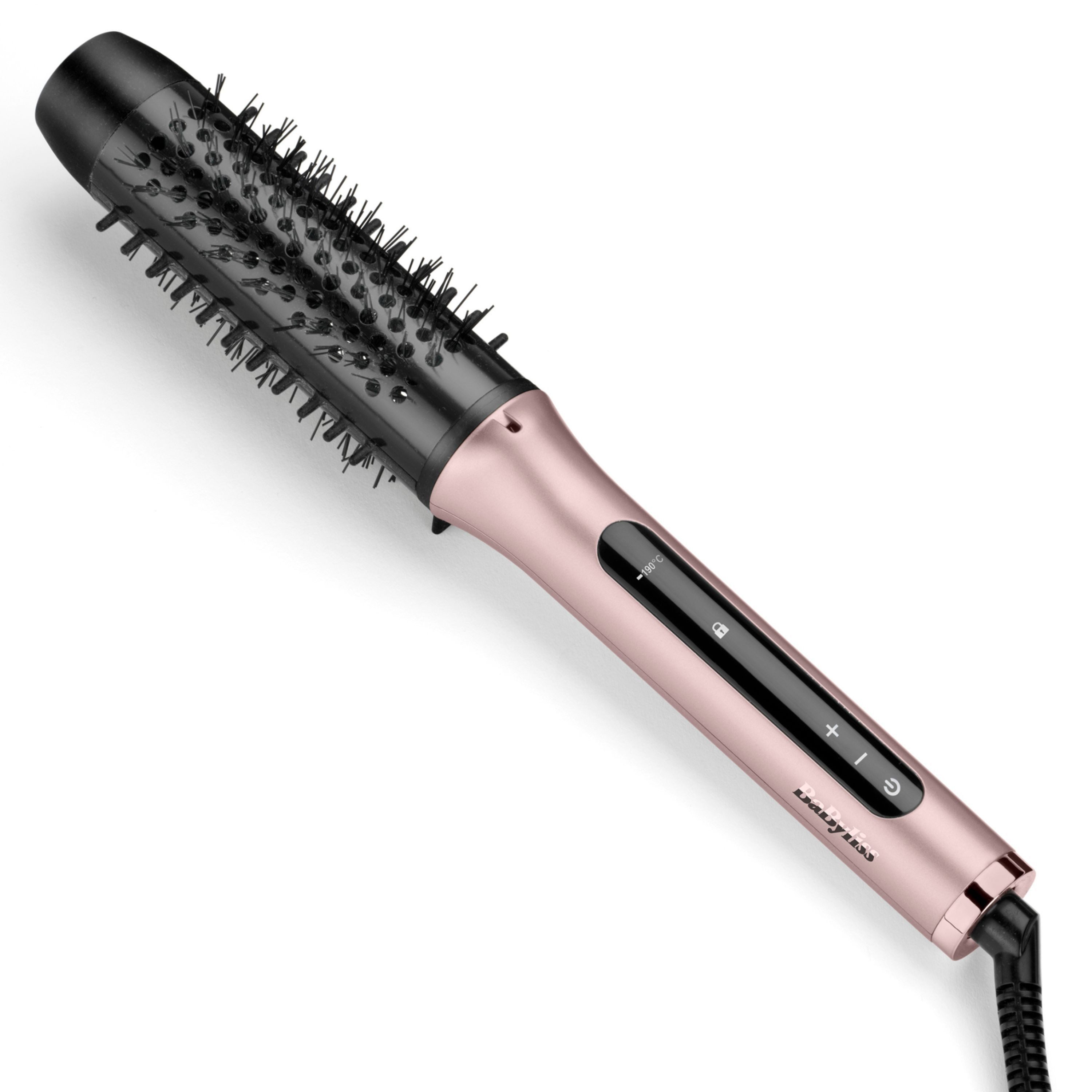 BaByliss Volumen- und Lockenstyler Boost Hot Thermal Brush, Heizbürste, HSB200E, Keramik-Beschichtung, Ionische Lockenbürste, 38mm Thermobürste, Blow-Out und Volumen rosa