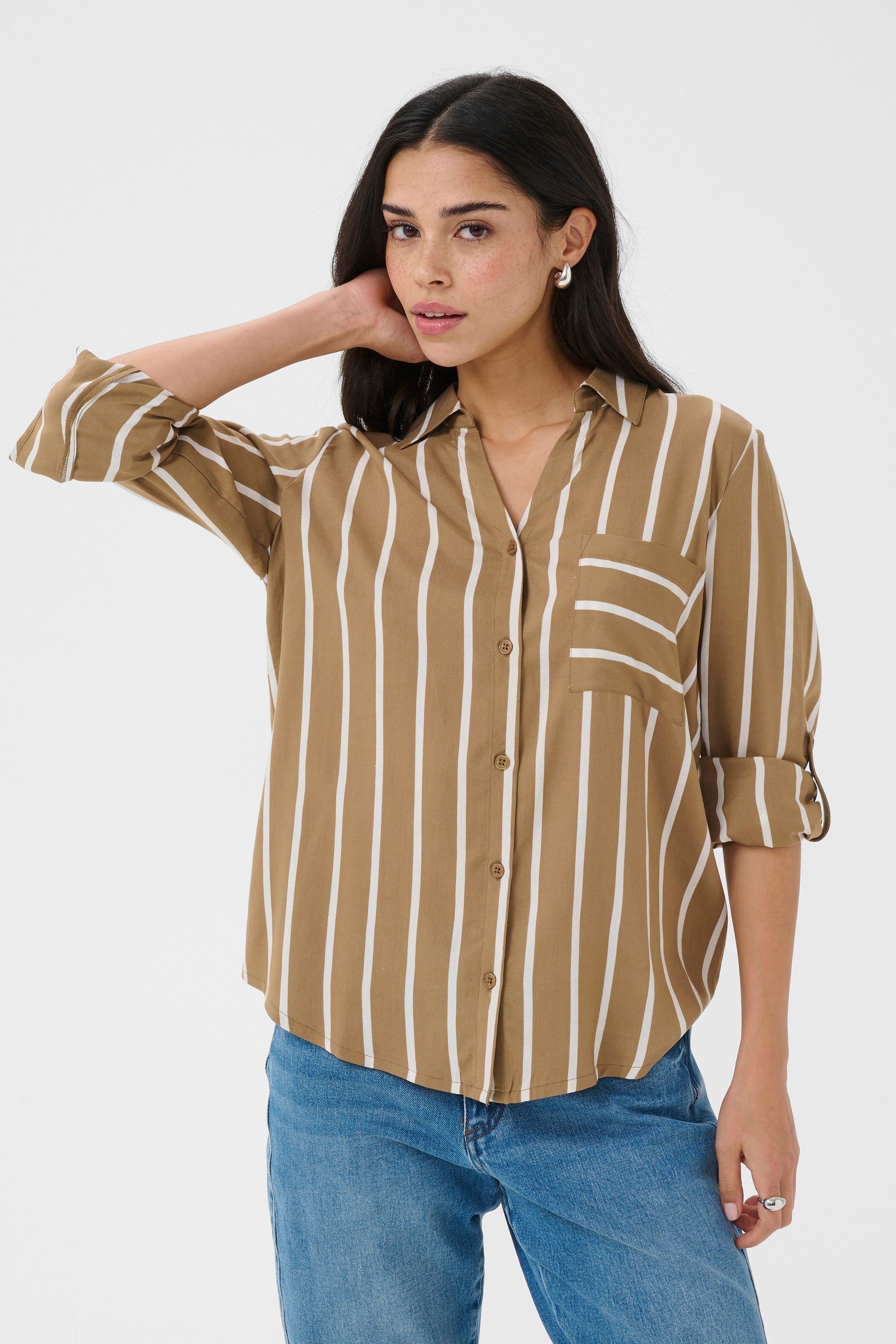 KAFFE Langarmhemd Langarm - Hemd KAbabara