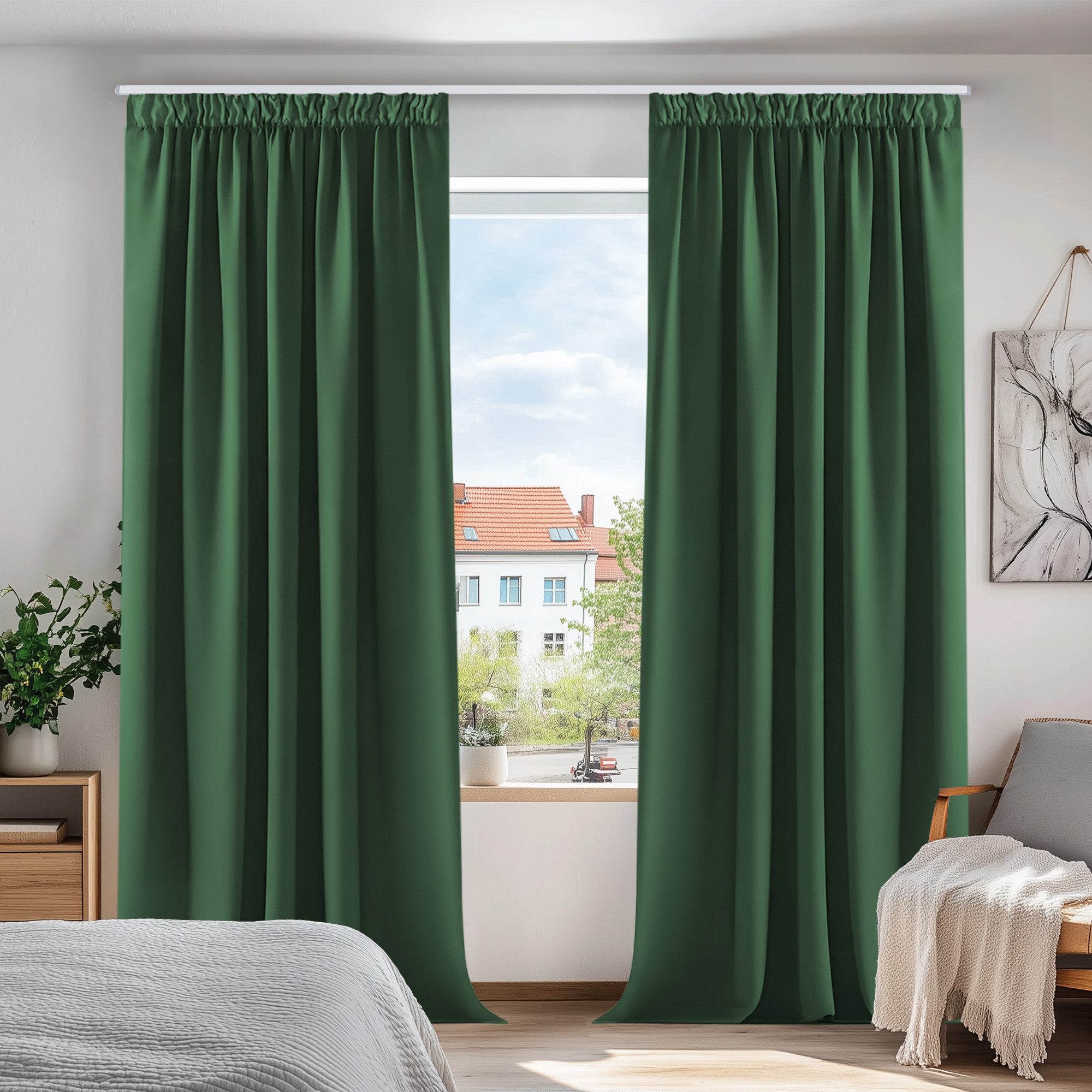 Deconovo Verdunkelungsvorhang Gardinen mit Kräuselband Blickdicht günstig online kaufen