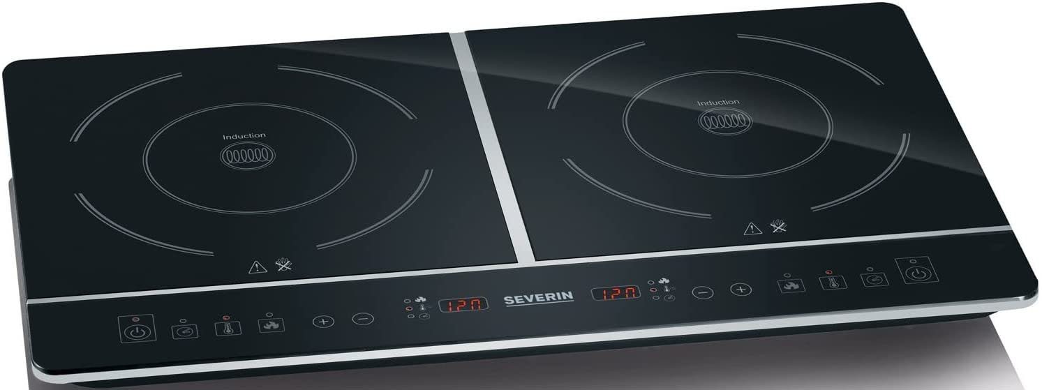 Severin Doppel-Induktionskochplatte DK 1031, Timerfunktion, automatische Topferkennung, Glaskeramik