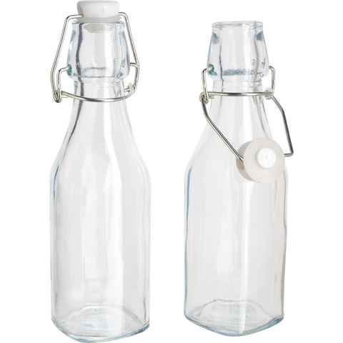 VBS Trinkflasche Glasflaschen mit Bügelverschluss, 2 Stück