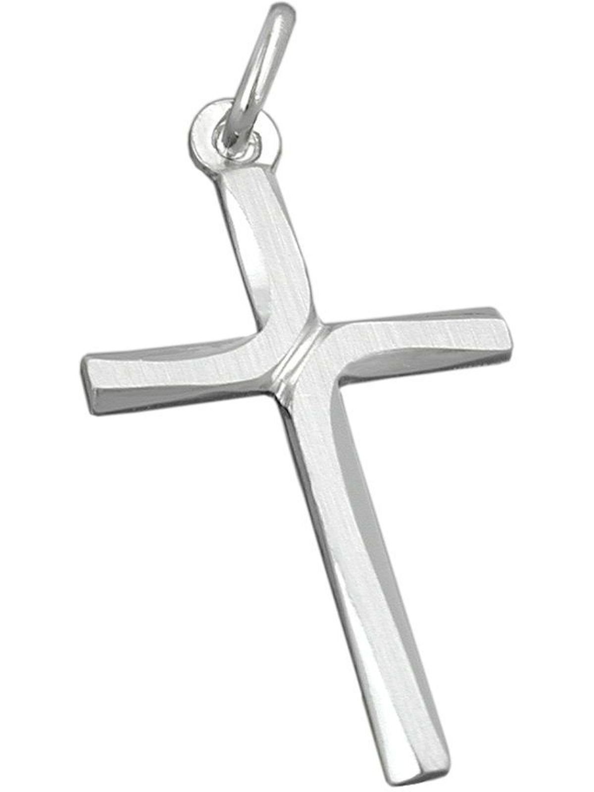 Kreuzanhänger 29x17mm Gallay (1-tlg) Kreuz Silber Anhänger matt-glänzend 925