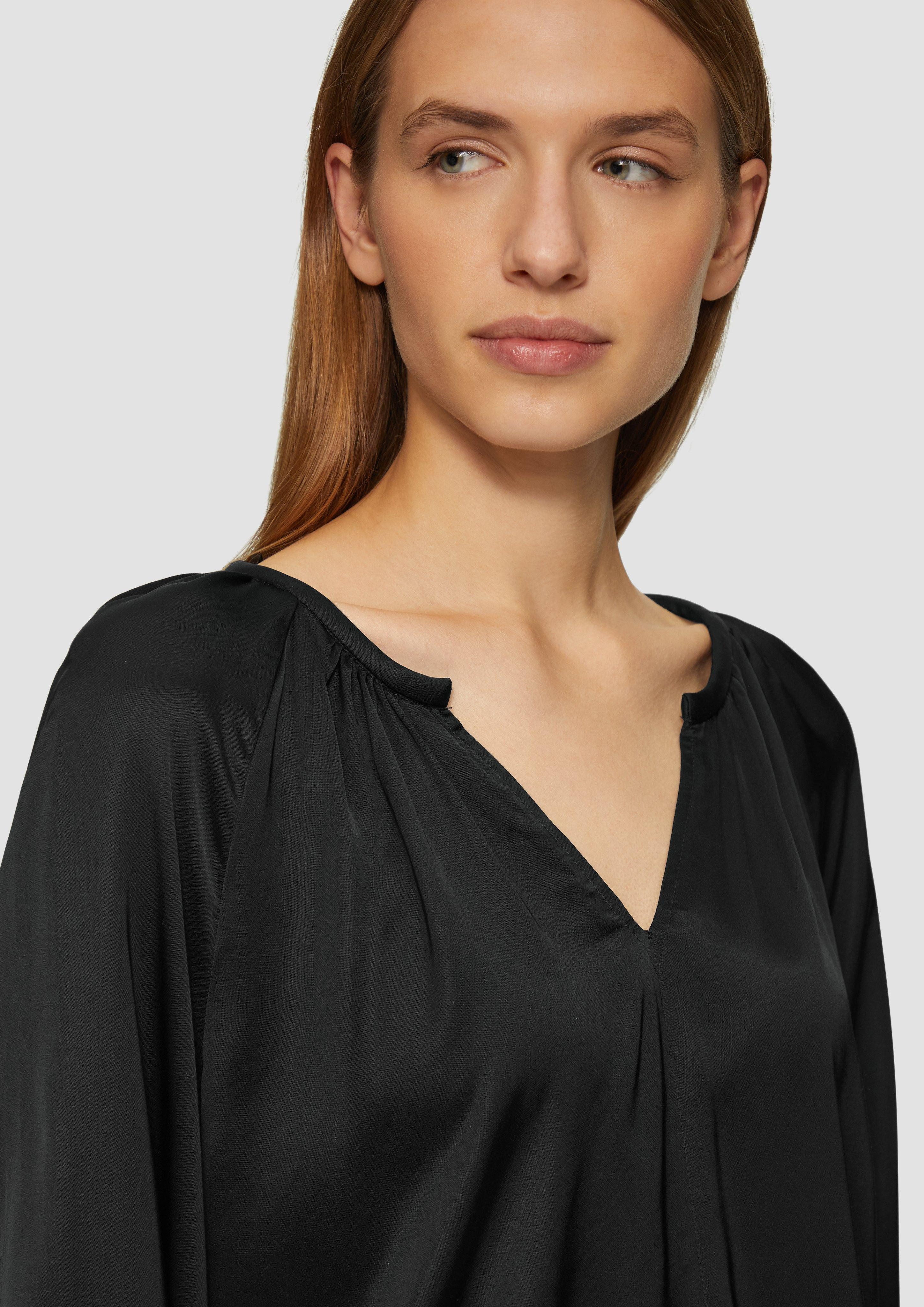 s.Oliver Langarmbluse Satinbluse im Relaxed Fit günstig online kaufen