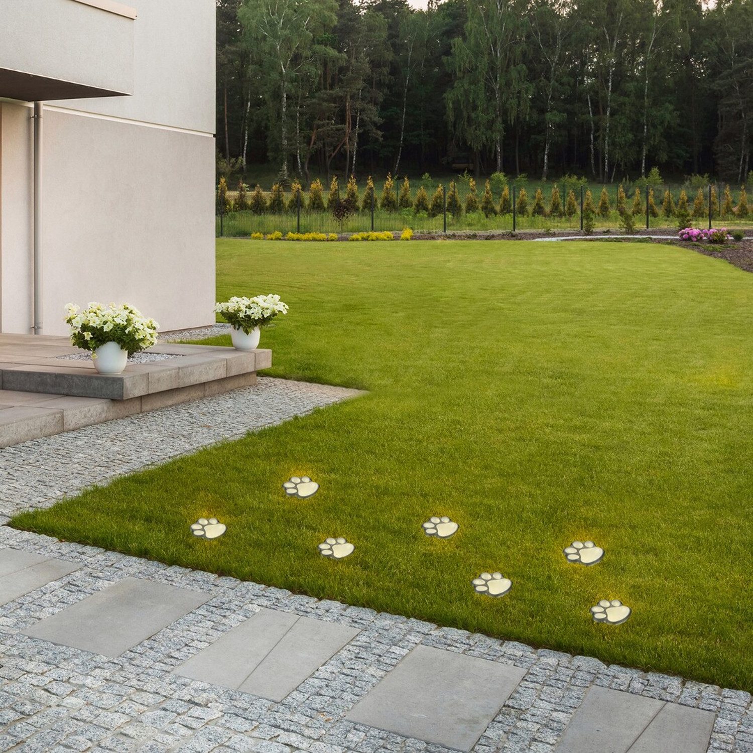 Rabalux LED Solarleuchte Gartenleuchten Wigry Hundepfote Pfötchen, warmweiß, 4 Stück, LED, IP44