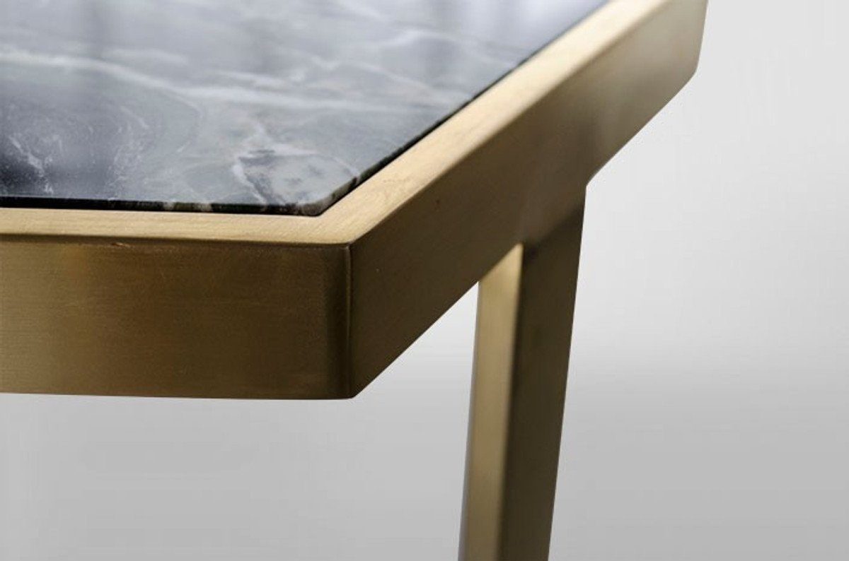 - 47 Art Möbel 55 Metall Gold Beistelltisch Casa cm- Blumentisch Tisch Marmor / Padrino Beistelltisch Jugendstil Deco x