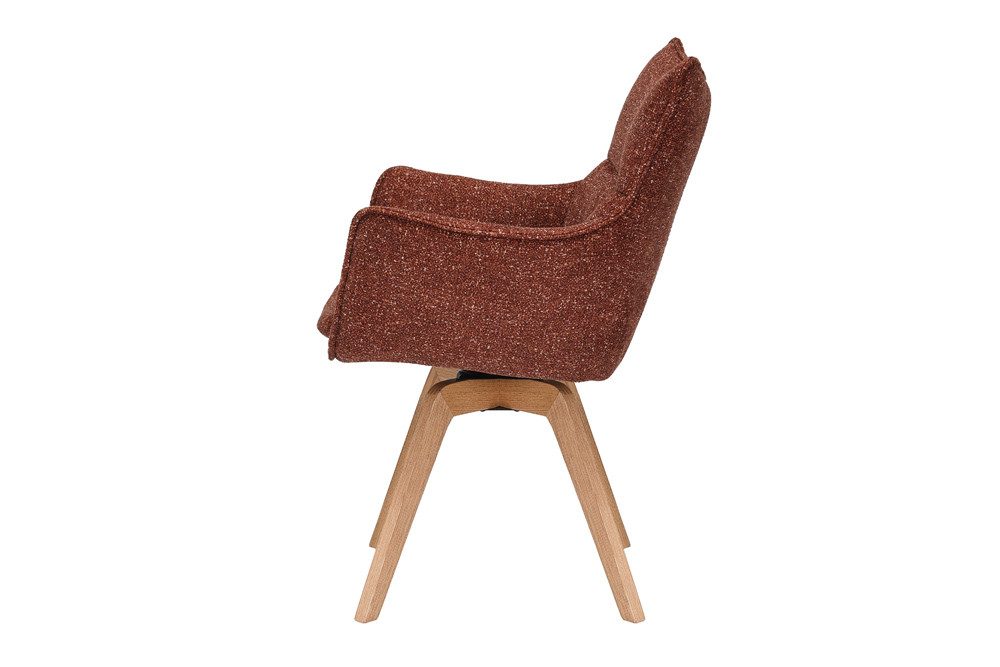 riess-ambiente Drehstuhl VOGUE rost braun/natur - Strukturstoff, Eiche, 360° drehbar, Armlehne (Einzelartikel, 1 St), moderner Polsterstuhl - ideal für Ess-, Arbeits-, Wohnzimmer & Büro