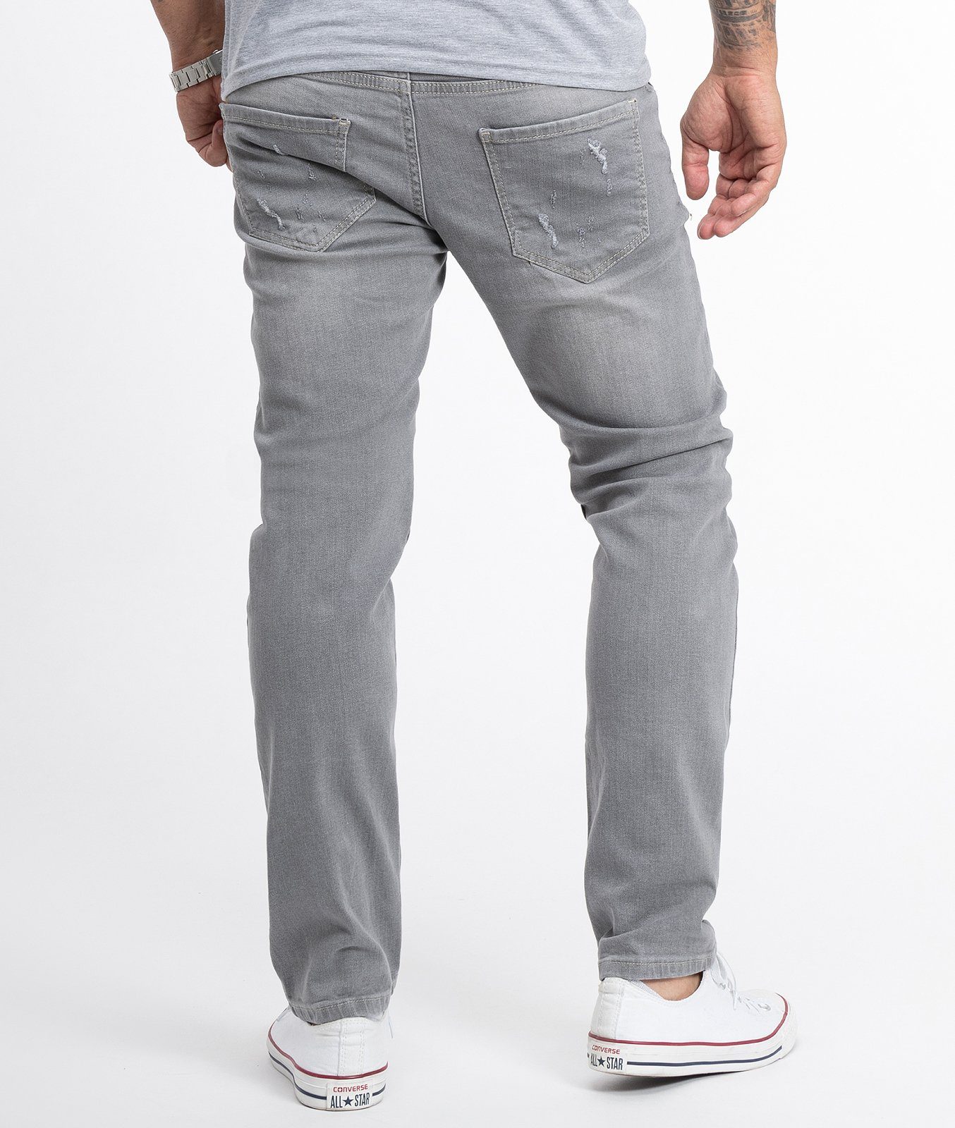 Rock Creek Straight-Jeans Herren Jeans Stonewashed Grau RC-2105