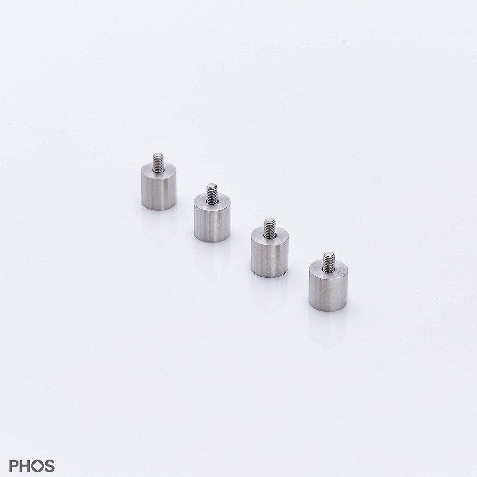 PHOS Design Erhöhungs-Set aus Edelstahl, Tischerhöhung für Regale, Bänke, Sideboards & Gestelle, (4-St), – Zubehör "Karlsruher Tisch" Serie