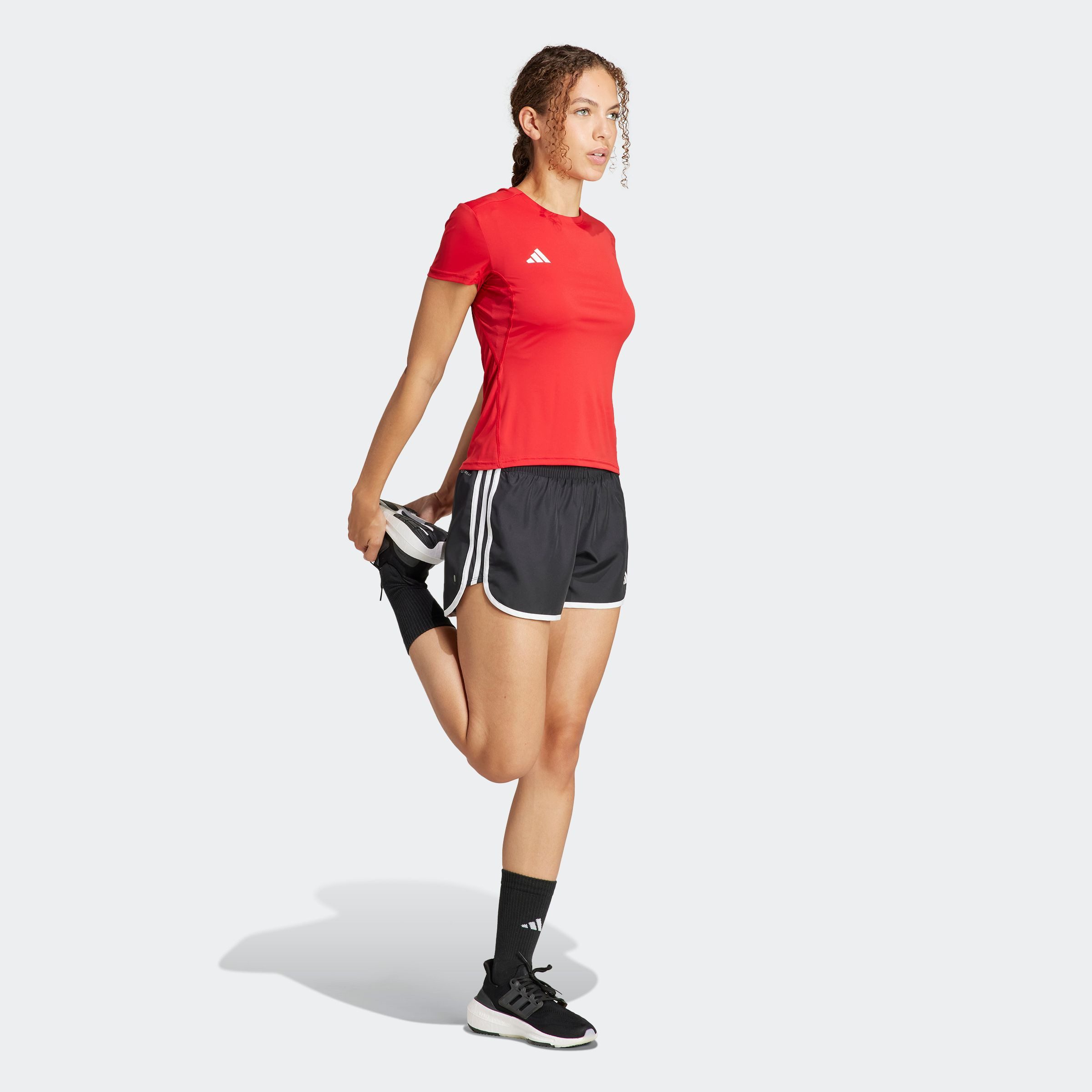 adidas Performance Laufshirt ADIZERO E TEE für Erwachsene, ohne Verschluss, mit Rundhalsausschnitt
