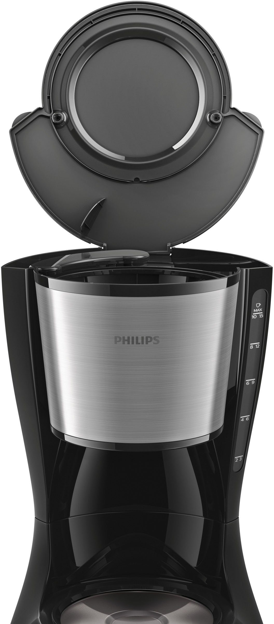 Philips Filterkaffeemaschine HD7461/20 Daily Collection, 1,2l Kaffeekanne, Papierfilter 1x4, Aroma-Twister, Tropfstopp, Abschaltautomatik, Schwarz