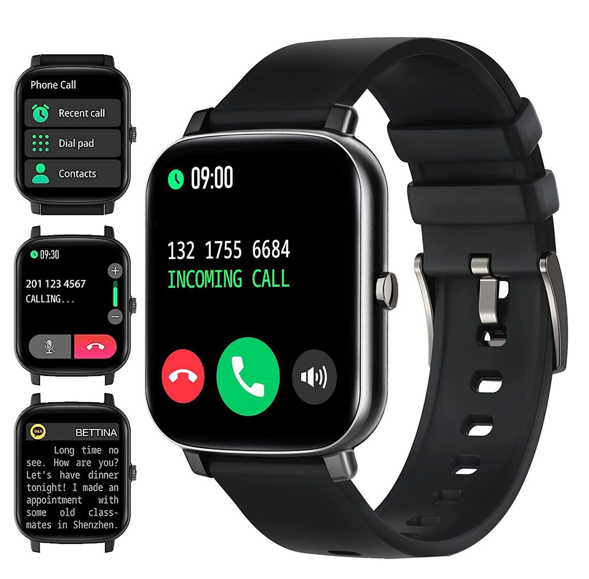 Sross Smartwatch, Fitness Tracker Uhr, Damen Herren Smartwatch (Fitnessuhr mit Telefonfunktion 1,69