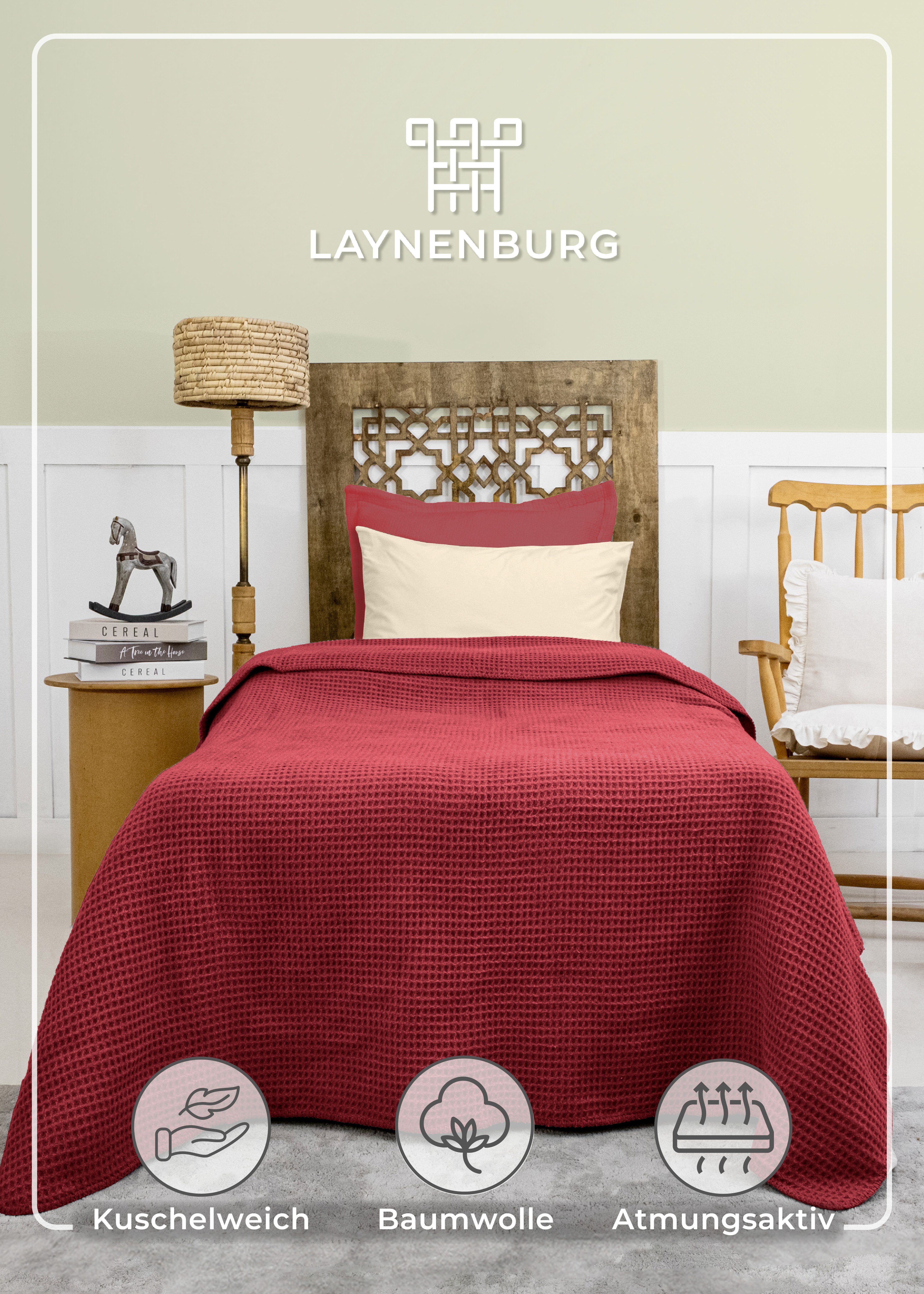 Wohndecke Wohndecke Waffelpique aus Baumwolle - Kuscheldecke, Baumwolldecke günstig online kaufen