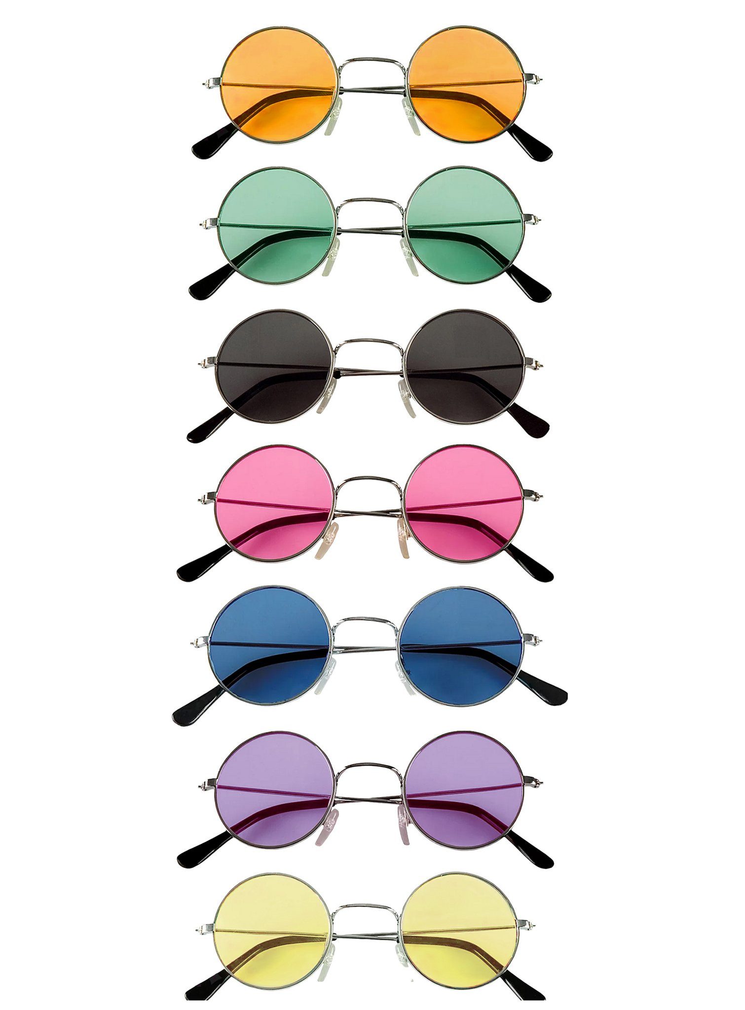 Maskworld Hippie-Kostüm Hippie Brille in verschiedenen Farben, Peace, Love and hippe Hippie-Brille!