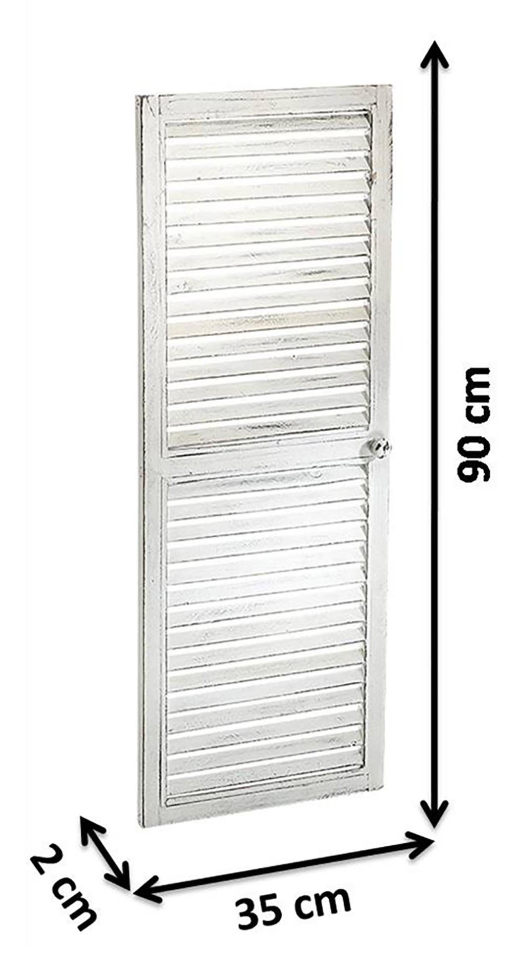Kobolo Dekoobjekt Deko-Fensterladen white vintage - 35x90 cm, aus Holz