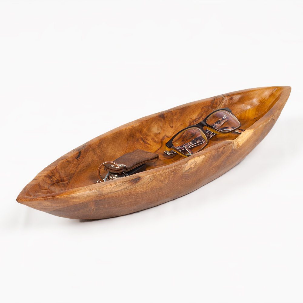 LebensWohnArt Dekoschale Individuelle Teak-Schale PERA ca.50cm Natural Handarbeit