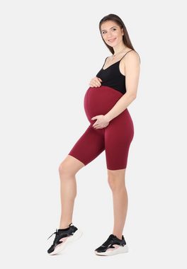 Be Mammy Umstandsleggings Damen Kurze Umstandsleggings aus Bio-Baumwolle BE20-285 (1-tlg) elastischer Bund