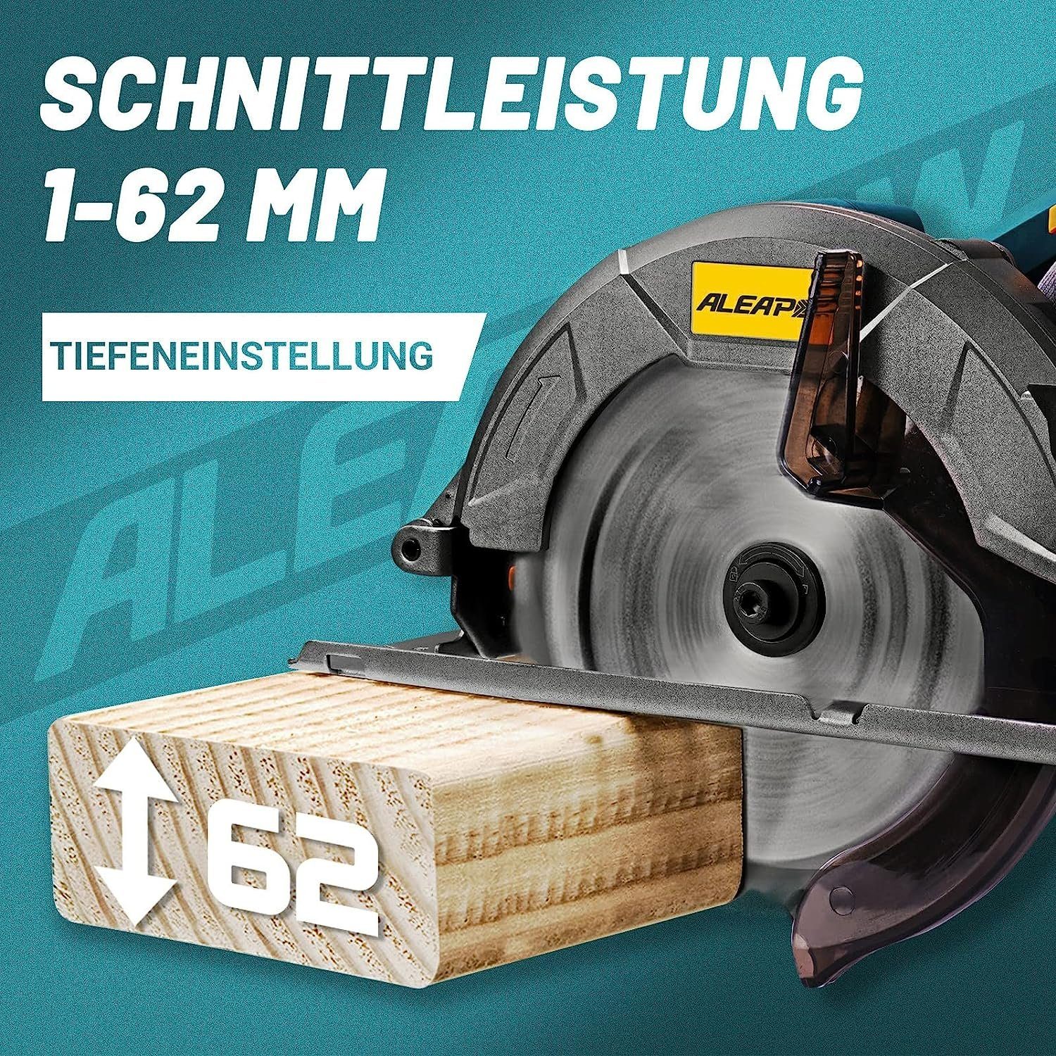 5800 aus Leistung, mit Diyarts Handkreissäge, Metallführung & Professionelle Kupfer 1200W Kreissäge, Motor U/min, elektrische reinem