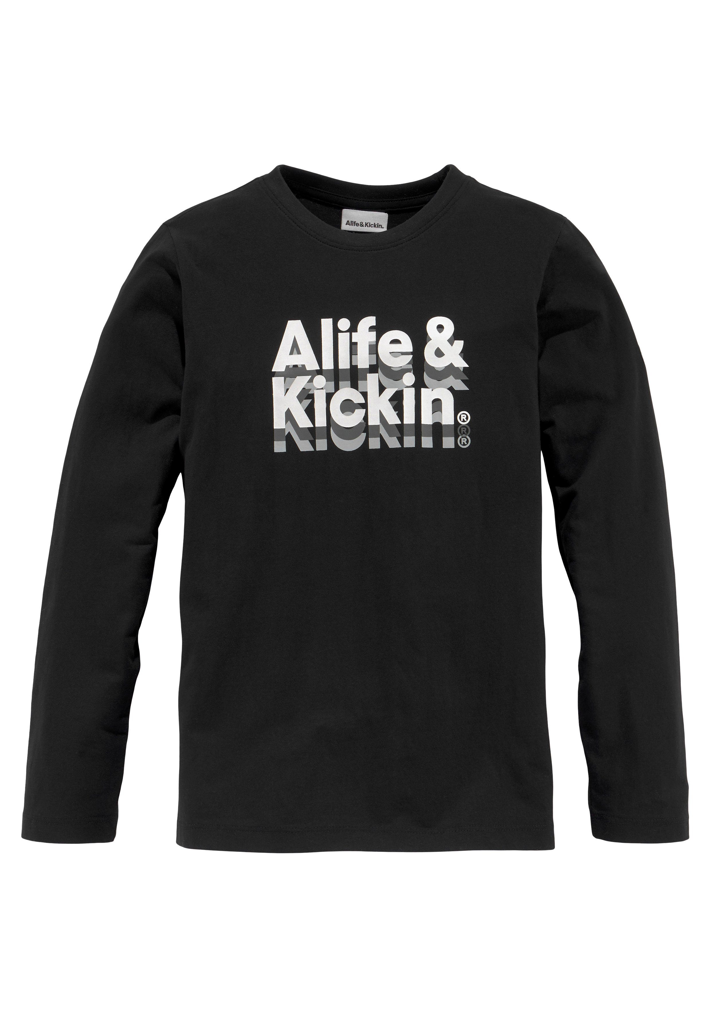 Langarmshirt Kickin Logo-Print & Alife MARKE! NEUE