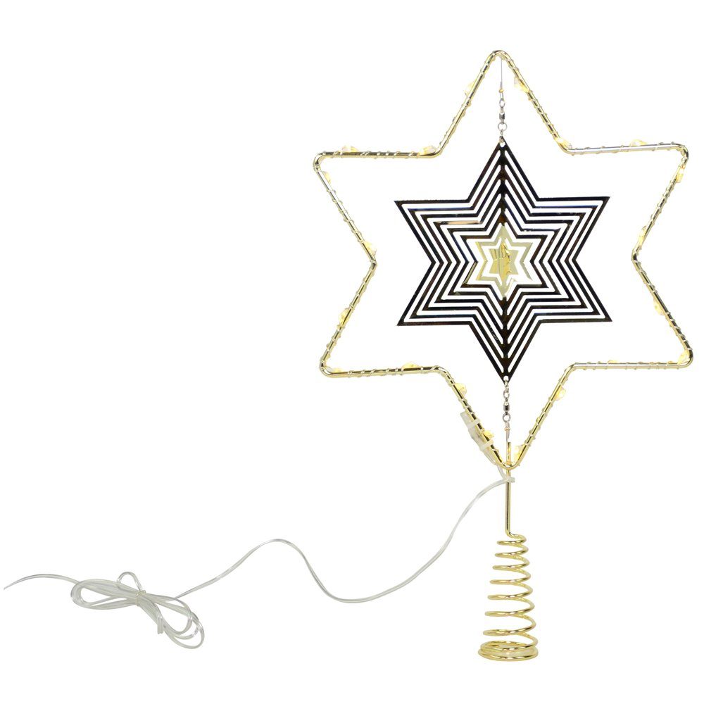 RIFFELMACHER & WEINBERGER Christbaumspitze Stern mit LED Beleuchtung - 18 x 29 cm (1-tlg)