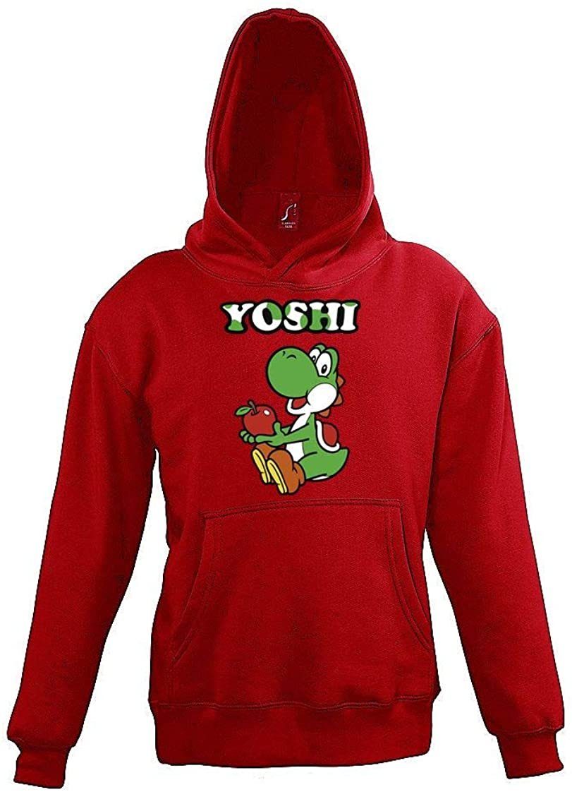 Youth Designz Kapuzenpullover Kinder Kapuzenpullover Hoodie Pullover Yoshi für Jungen & Mädchen mit modischem Print Rot