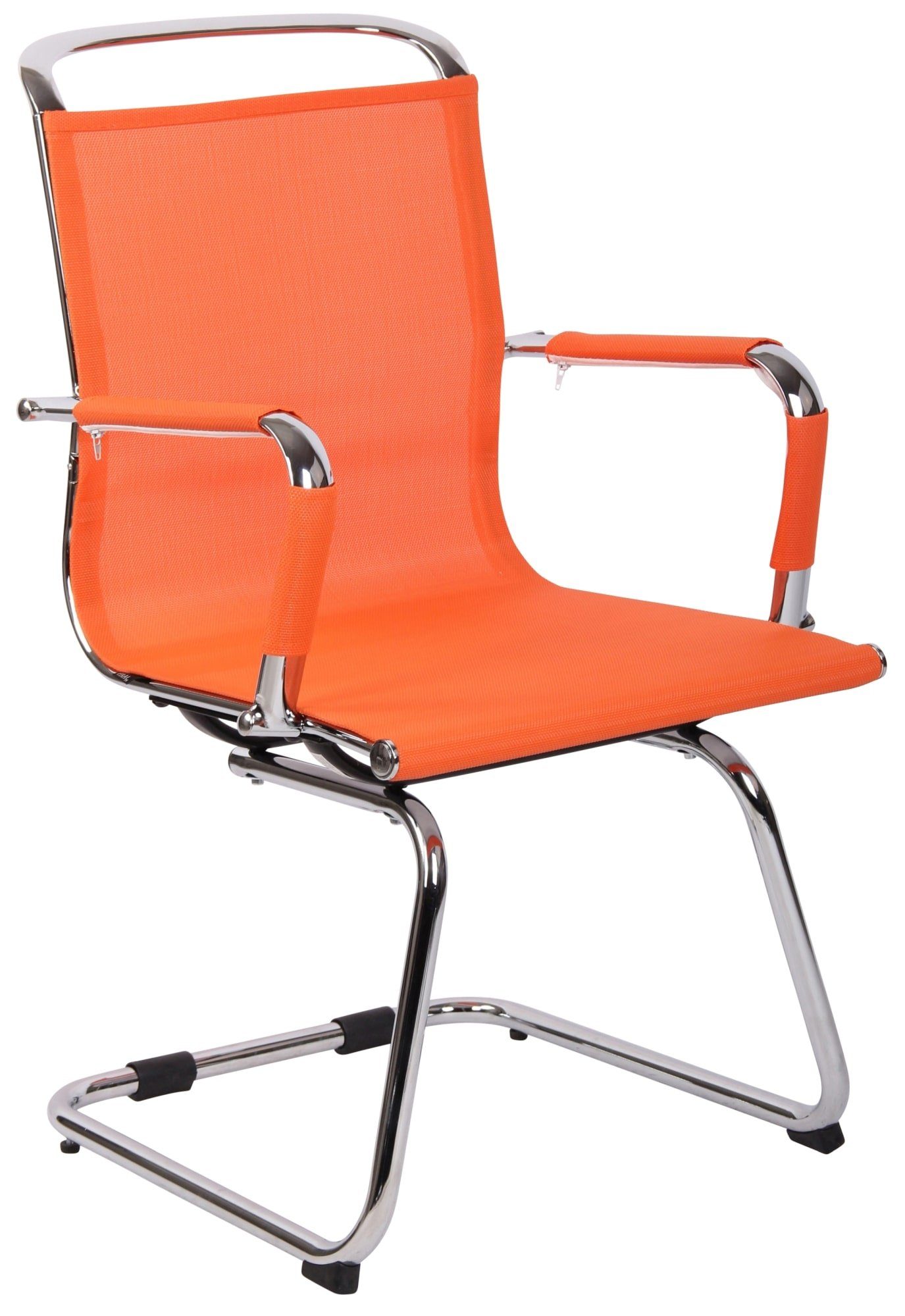 CLP Besucherstuhl Barnet Mesh, Freischwinger mit atmungsaktivem Bezug orange