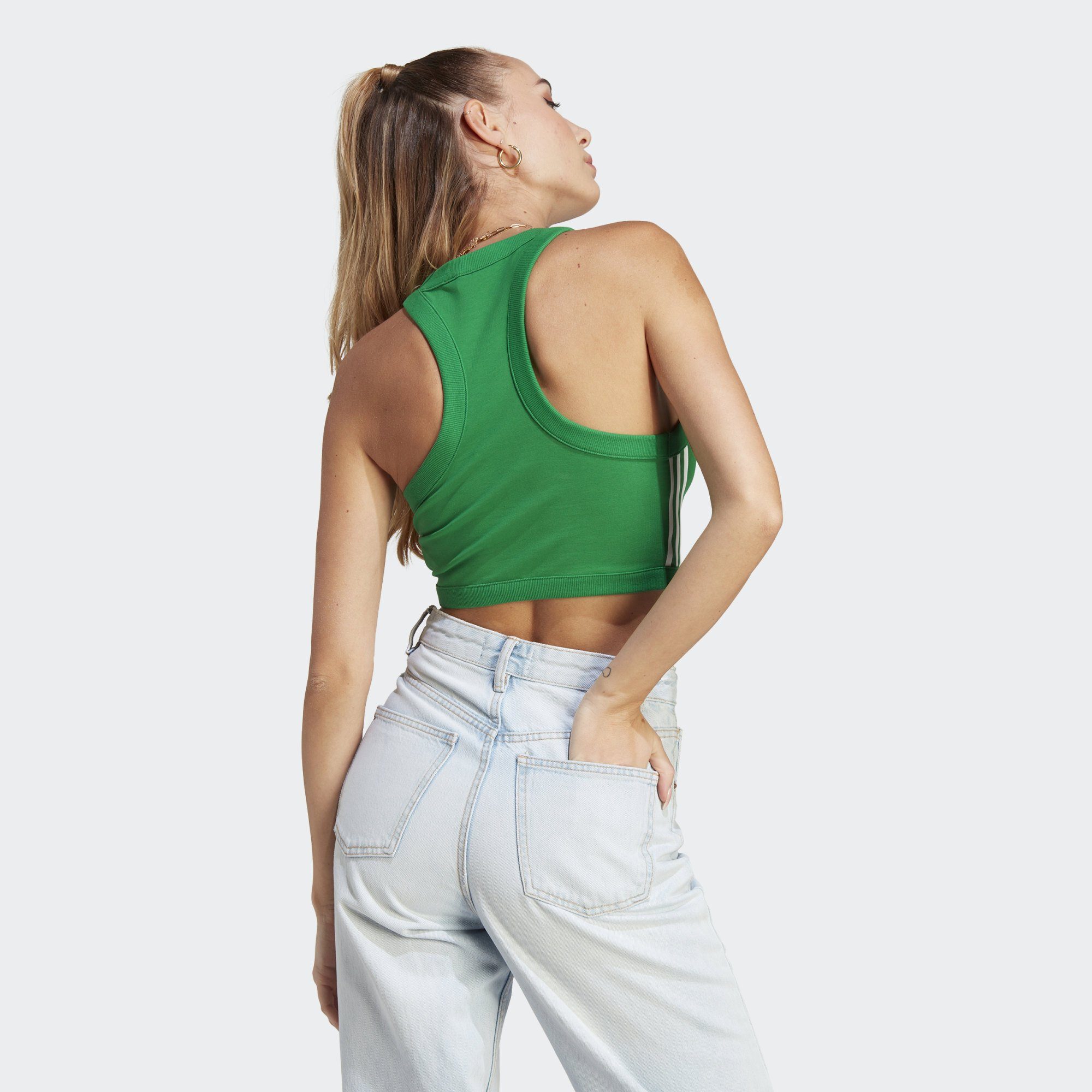 Originals TANKTOP 3-STREIFEN adidas ADICOLOR Green SHORT Crop-Top CLASSICS