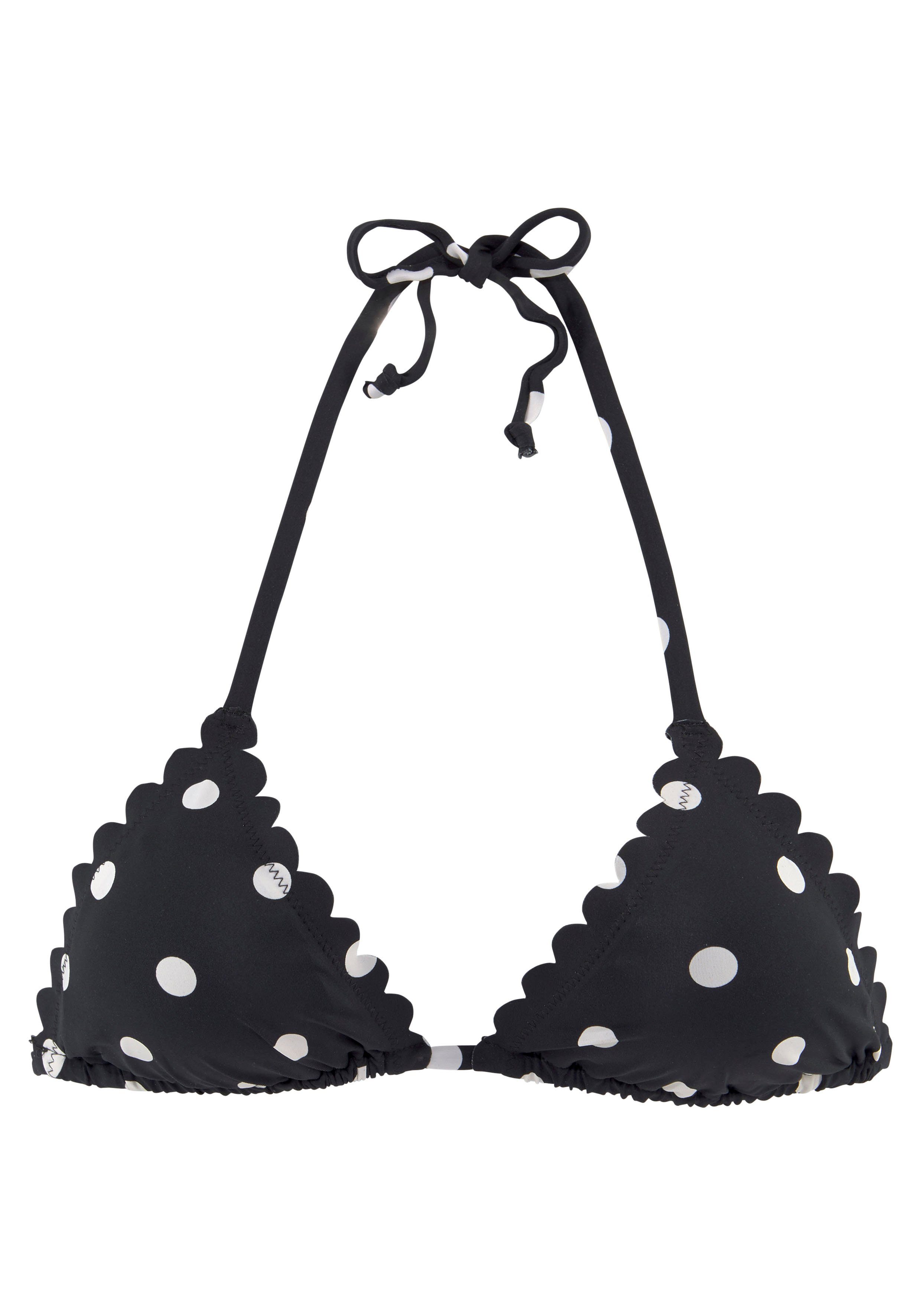 LASCANA Triangel-Bikini-Top Jada, mit Muschelkante und Pünktchen günstig online kaufen