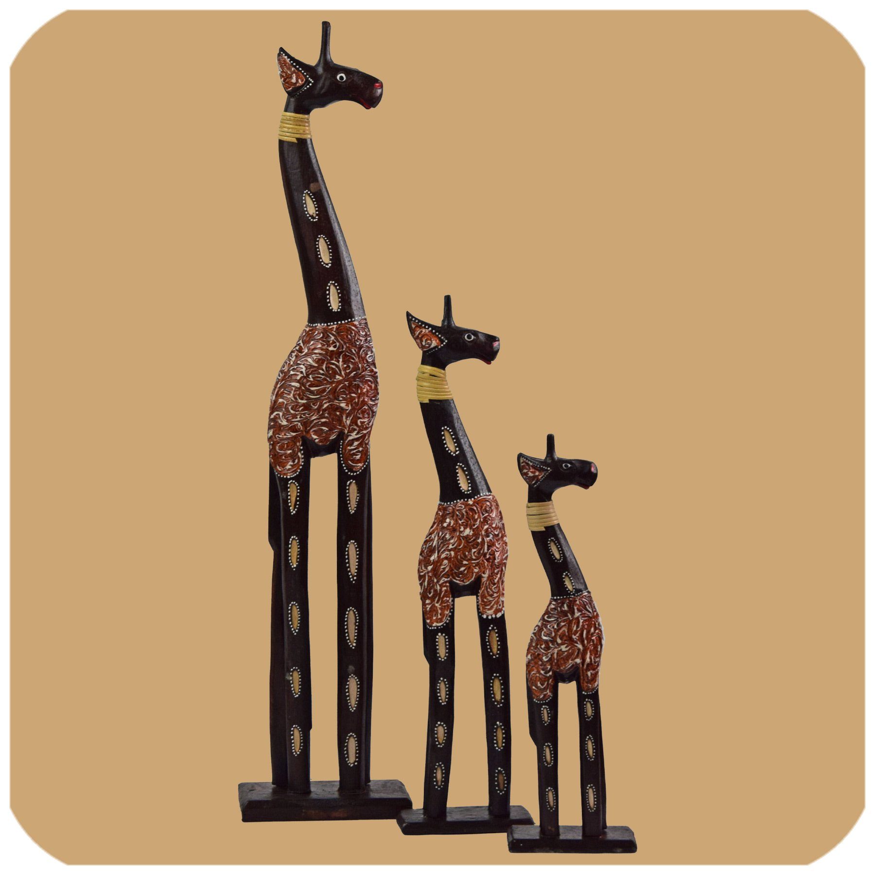 Giraffe afrikanische SIMANDRA Dekofigur Holzfigur