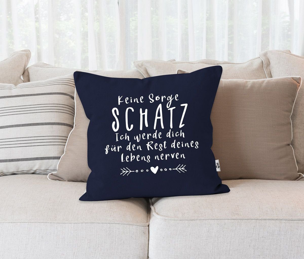 MoonWorks Dekokissen KissenBezug Spruch Keine Schatz Spruch