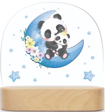 GRAVURZEILE LED Nachtlicht für Kinder, Beruhigend und Energiesparend - Mond Design - Panda, LED, Warmweiß, Geschenk für Kinder & Baby