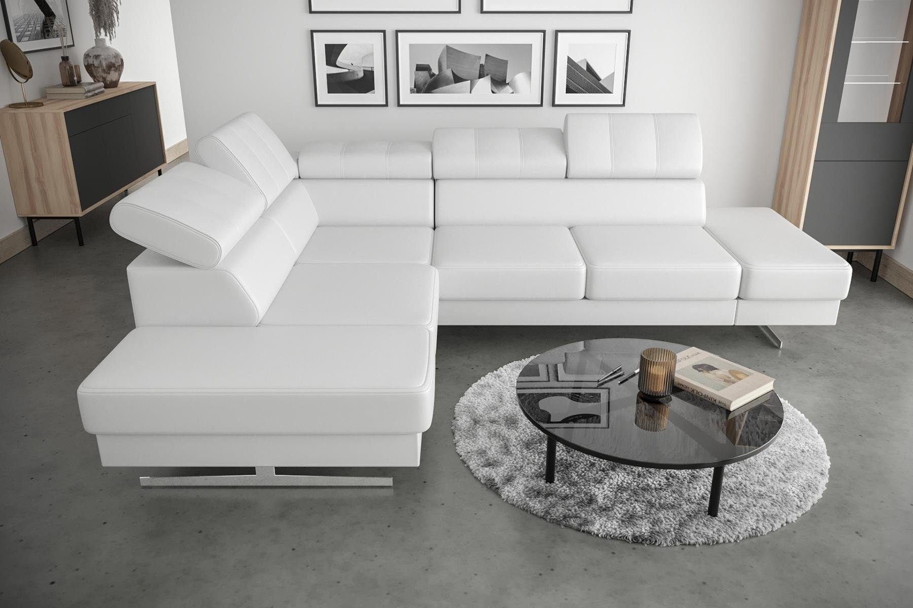 JVmoebel Ecksofa, Luxus Möbel Ecksofa L Form Couch Design Polsterung Textil Sofa Weiß