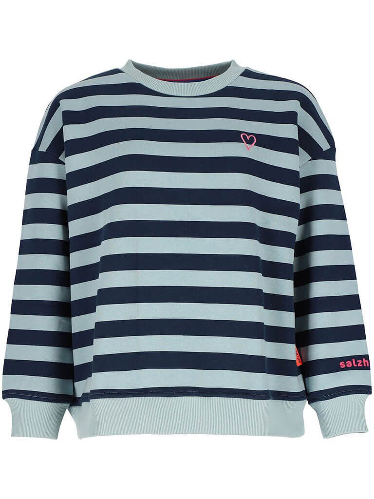 salzhaut Rundhalspullover Damen Pullover Veermaster mit Streifen und kleine günstig online kaufen