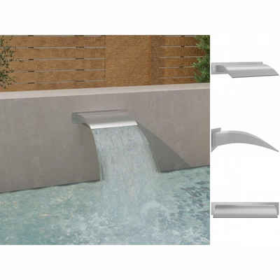 vidaXL Wasserfall Pool-Wasserfall Silber 45x9x26 cm Edelstahl