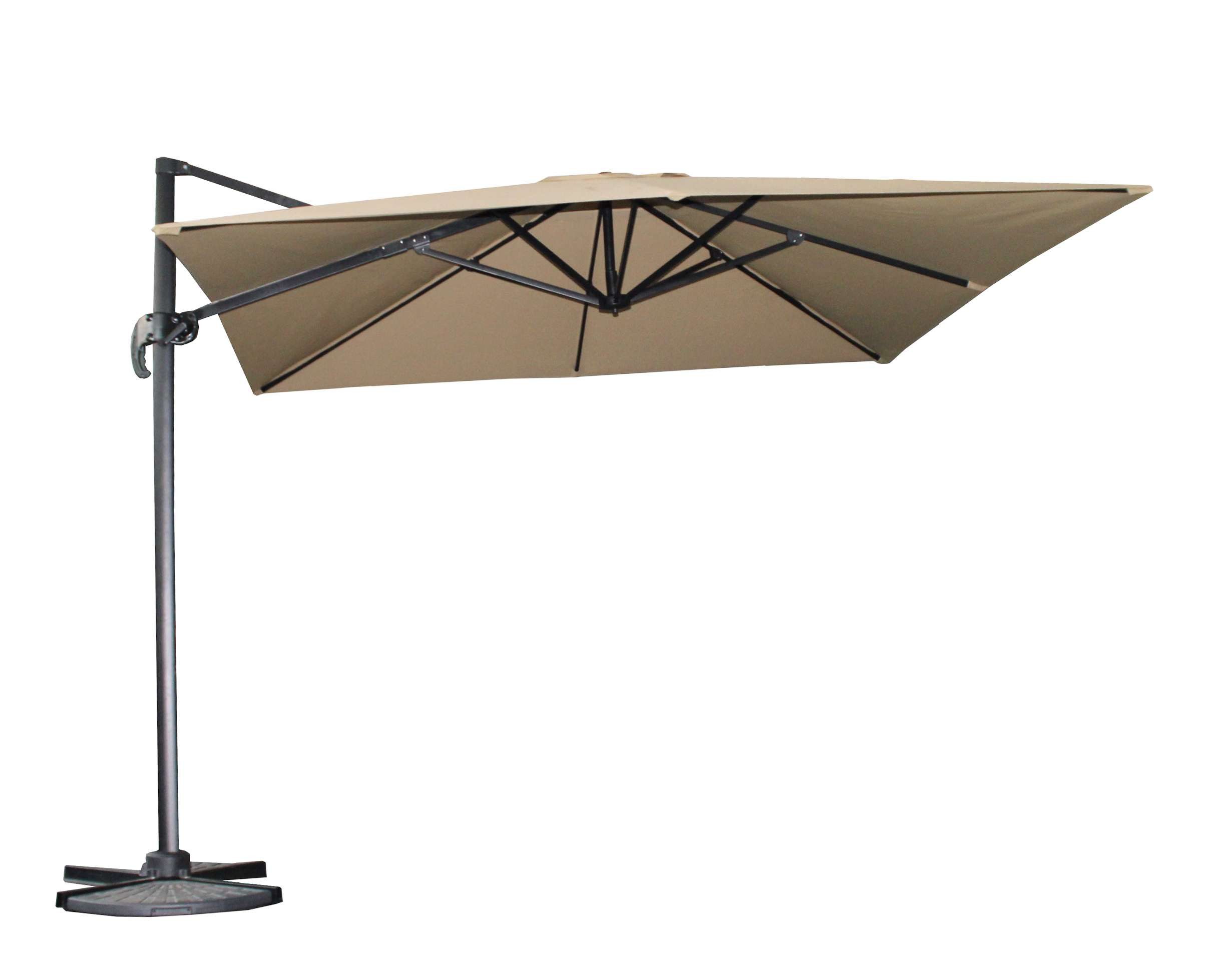 BBWL Sonnenschirm 3x3m Ampelschirm mit 360° Drehfunktion, pulverbeschichtetes Aluminium, & Eisen, UV-Schutz, wasserabweisend
