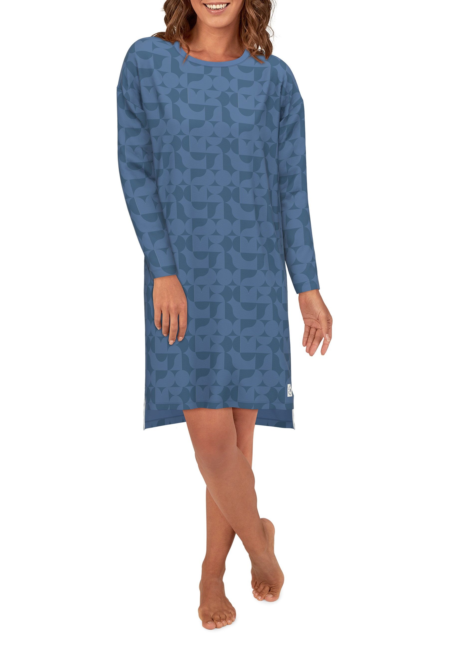 TOM TAILOR Nachthemd TOM TAILOR Damen Nachthemd blau bedruckt (1-tlg) günstig online kaufen