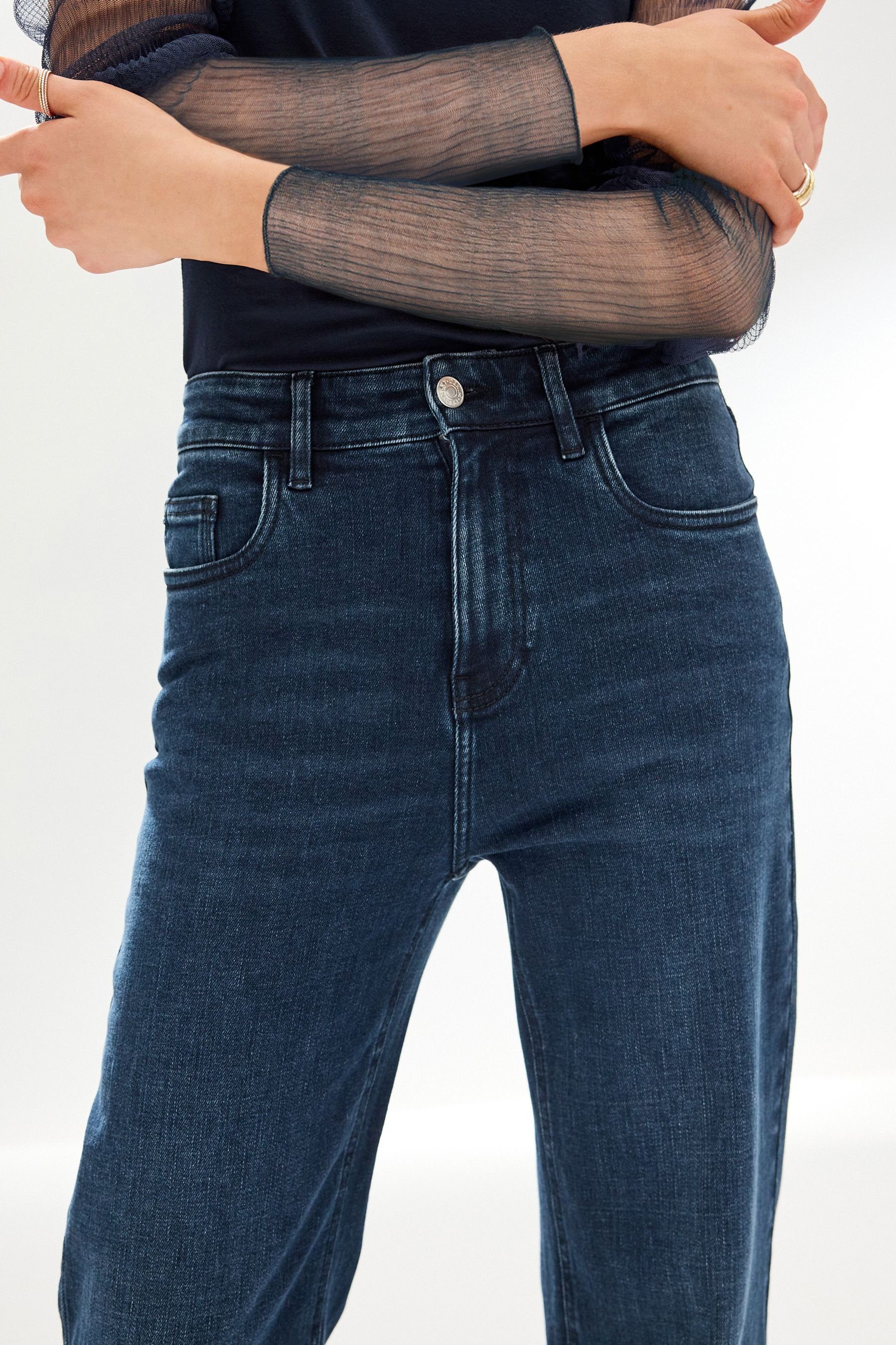 Weite Next Jeans Inky geschnittene Weit Jeans Blue (1-tlg)