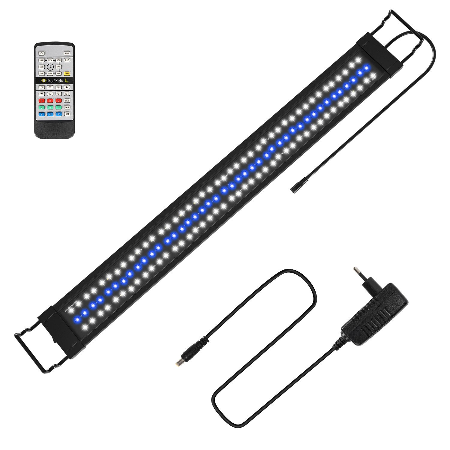 Clanmacy LED Aquariumleuchte LED Аквариумы Beleuchtung Aquarium Lampe Fisch Tank mit Fernbedienung, RGB86.5 FITS 90-120CM TANk